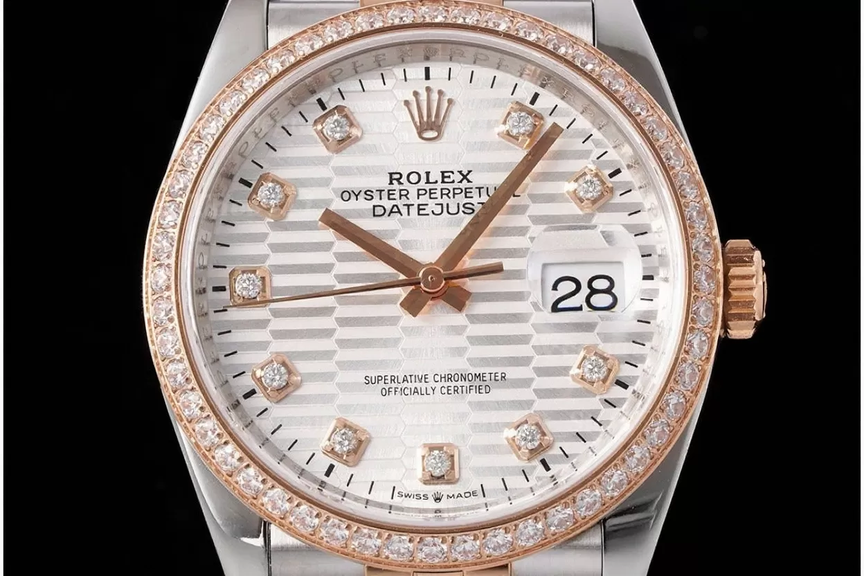 Alternative view of Datejust 126281 36mm Jub Dia RG/SS White Textured Dial VSF DD3235