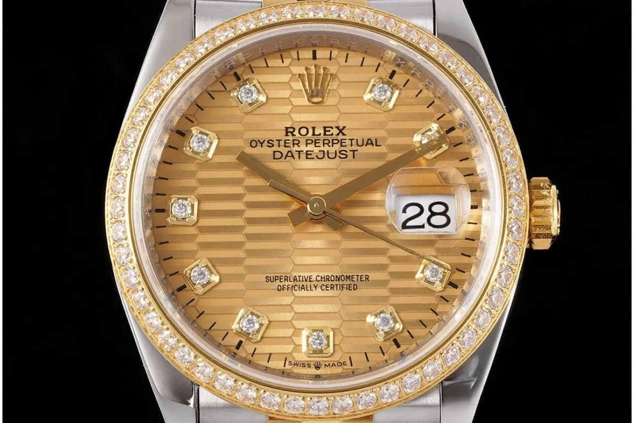 Alternative view of Datejust 126283 36mm Jub Dia YG/SS Gold Textured/Dia VSF DD3235