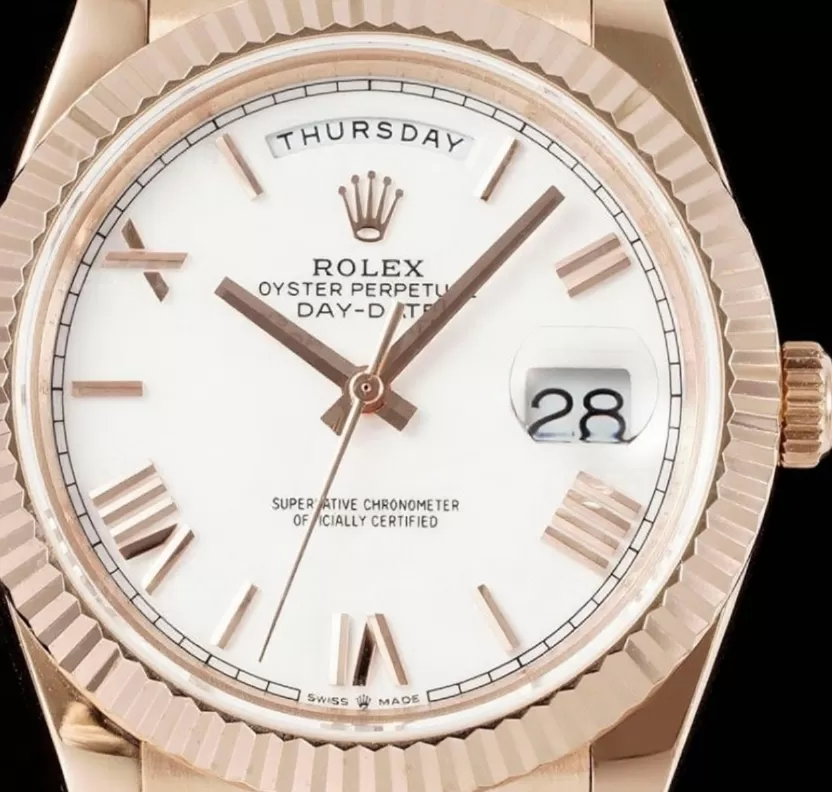 Alternative view of DayDate 228235 40mm RG/RG O White/Rmn JDF V4 VR3255 (Gain Weight)