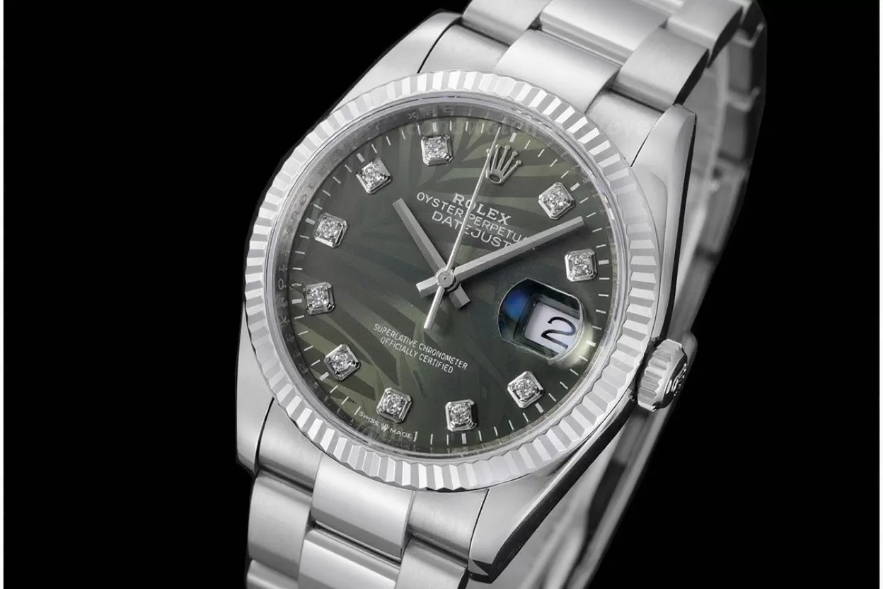 Datejust 126234 36mm Oys SS/SS Palm Motif Green/Dia VSF DD3235