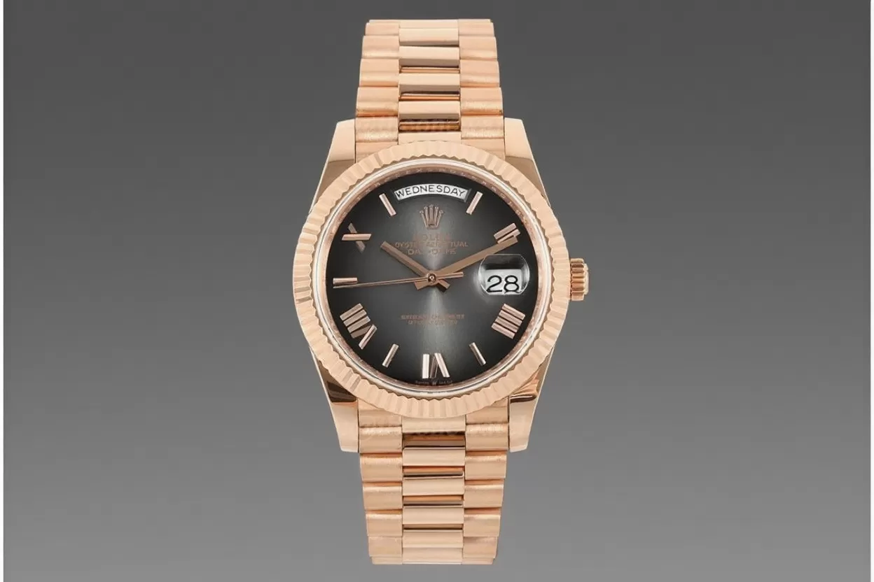 Alternative view of DayDate 228235 40mm RG/RG Gradient Grey Dial QF V5 A2836(Gain Weight)