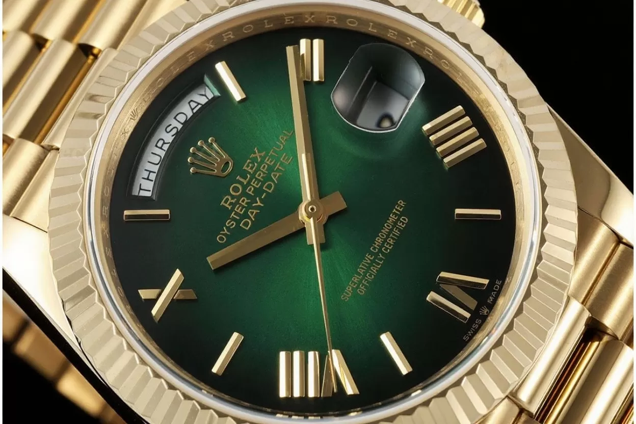 Alternative view of DayDate 228238 40mm YG/YG Gradient Green Dial QF V5 A2836(Gain Weight)