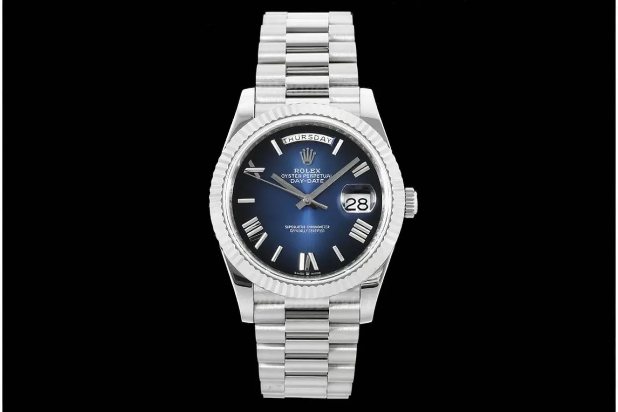 Alternative view of DayDate 228236 40mm SS/SS Gradient Blue Dial QF V5 A2836(Gain Weight)