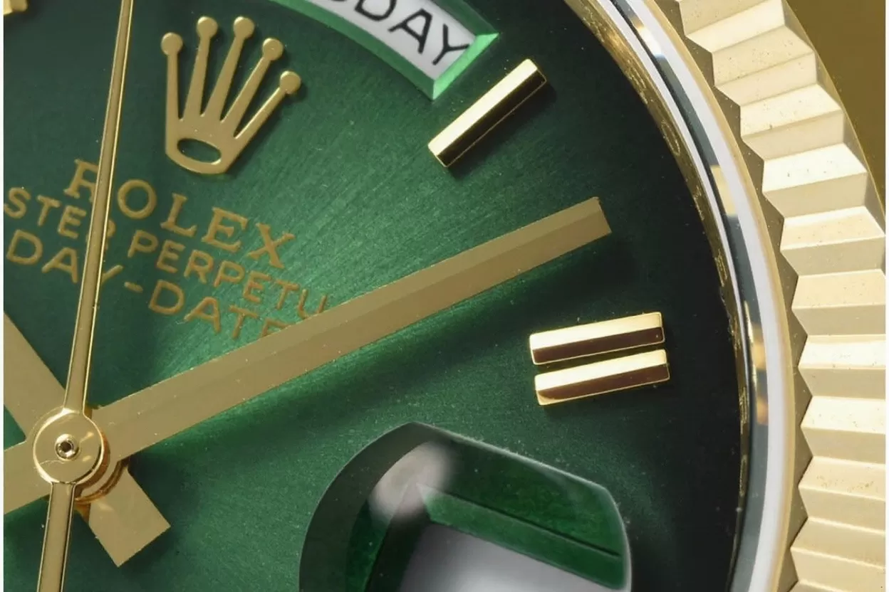 DayDate 128238 36mm YG/YG Green/Rmn QF V3 VR3255(Gain Weight) - Image 6