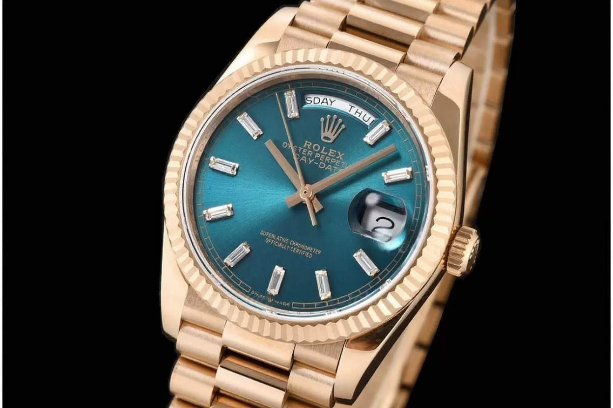DayDate 128235 36mm RG/RG Blue/Dia QF V3 VR3255(Gain Weight)