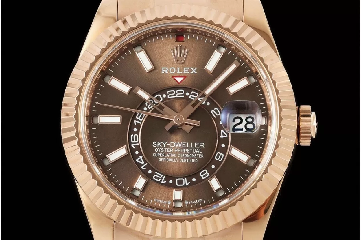 SkyDweller 336235 42mm RG/RU Brown Dial ZF A2824(Tungsten Heavy Version)