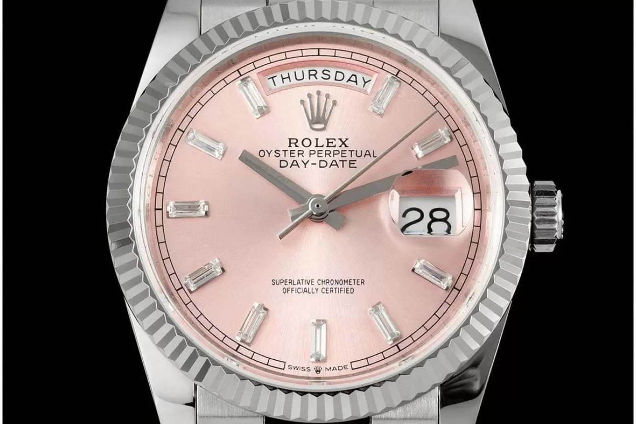 DayDate 128239 36mm SS/SS Pink/Dia QF V2 A2836(Gain Weight)