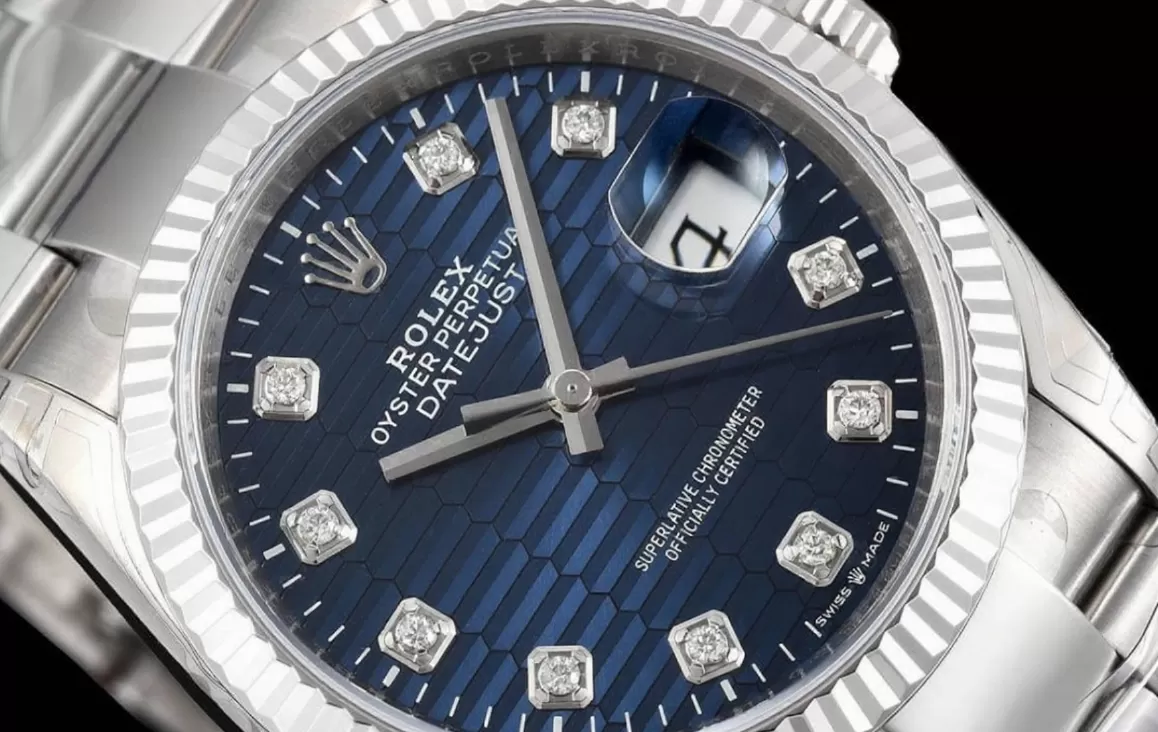 Datejust 126234 36mm Oys SS/SS Blue Textured/Dia VSF DD3235 - 图片 3