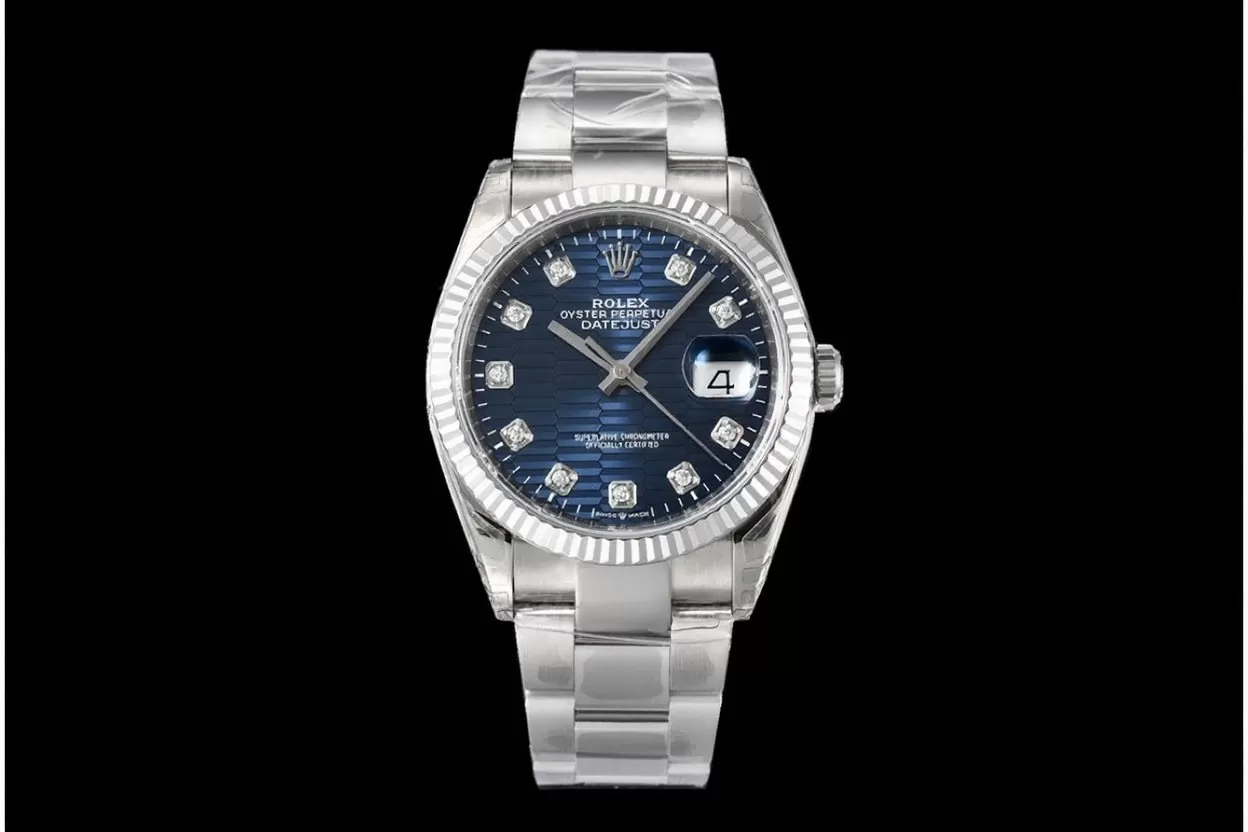 Datejust 126234 36mm Oys SS/SS Blue Textured/Dia VSF DD3235 - 图片 4
