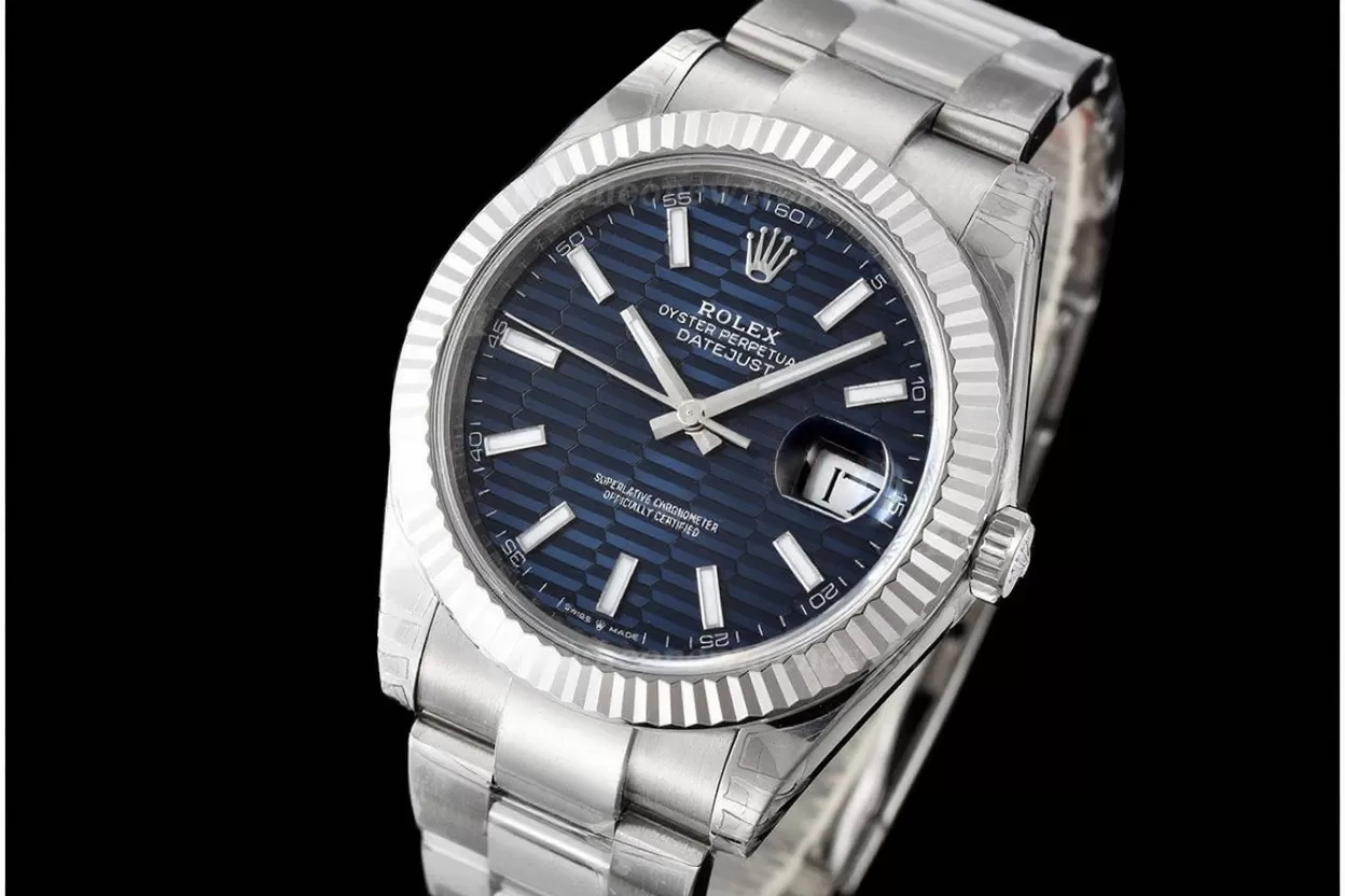Datejust 126334 41mm Oys SS/SS Blue Textured/Stk VSF DD3235