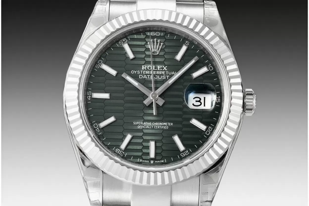 Alternative view of Datejust 126334 41mm Oys SS/SS Green Textured/Stk VSF DD3235