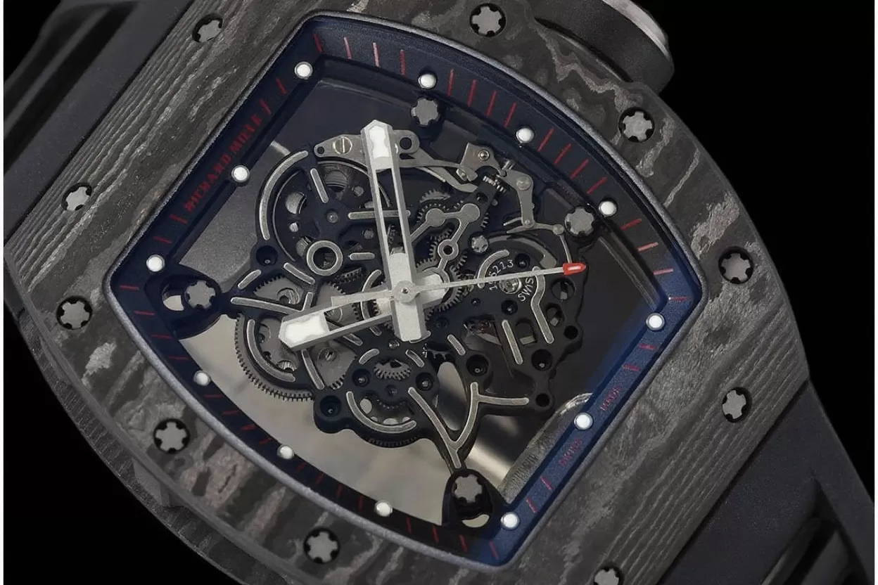 RM055 Black NTPT/RU Skeleton Dial APS RMUL2 Super Clone - 图片 3