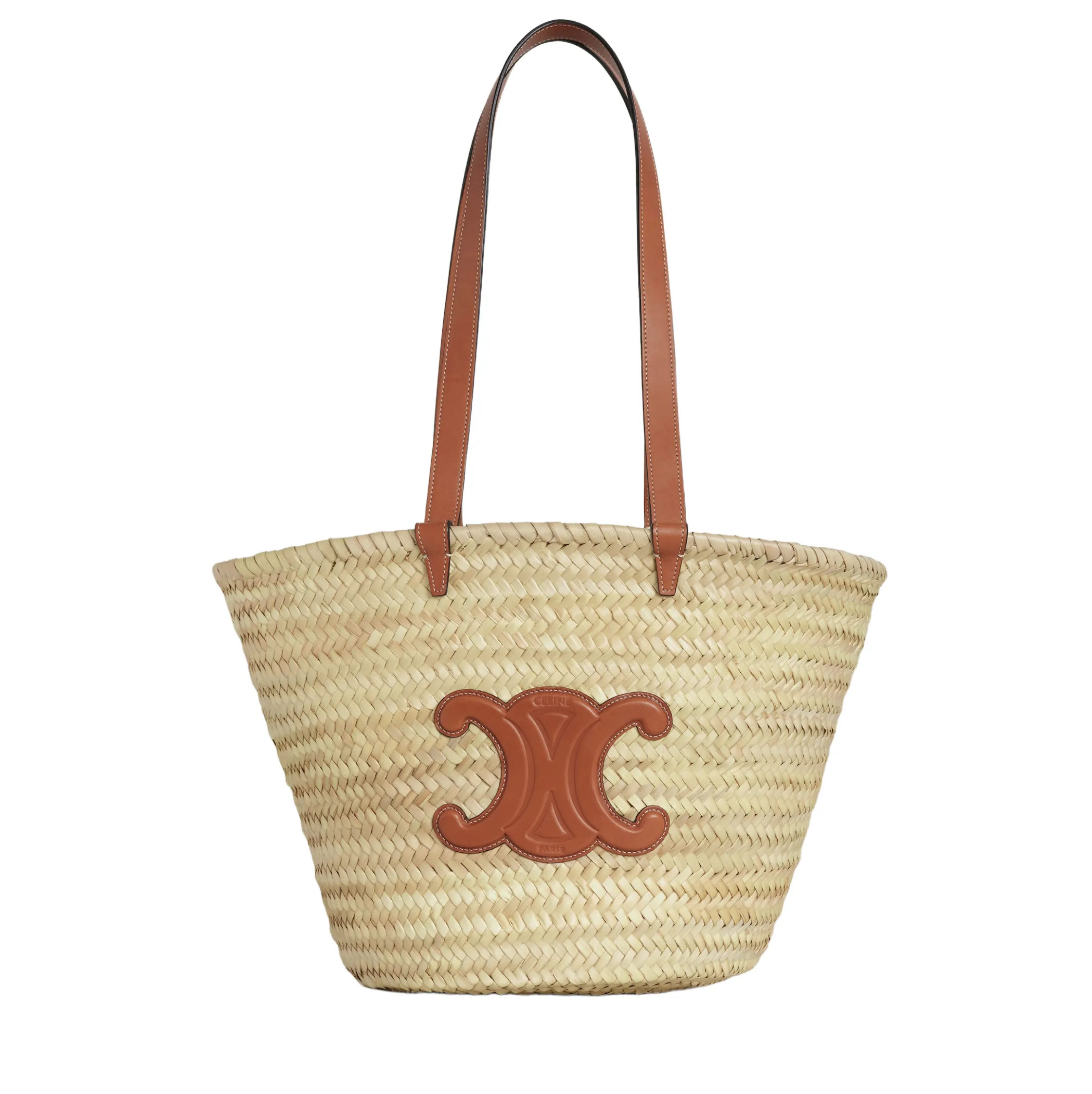 Celine MEDIUM CELINE CLASSIC PANIER IN palm leaves and Calfskin 192622