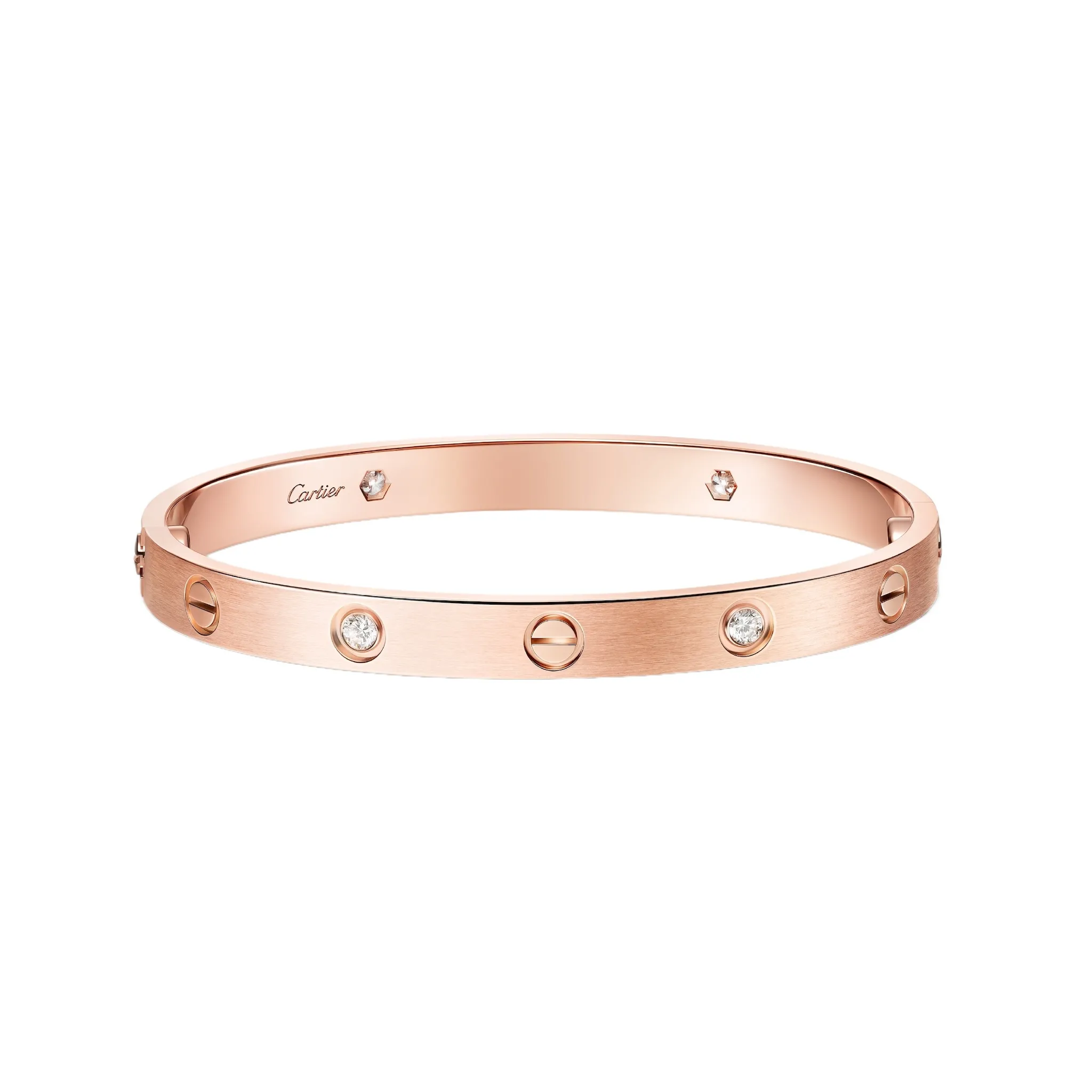 Cartier Love bracelet, classic model, brushed, 4 diamonds B6080017