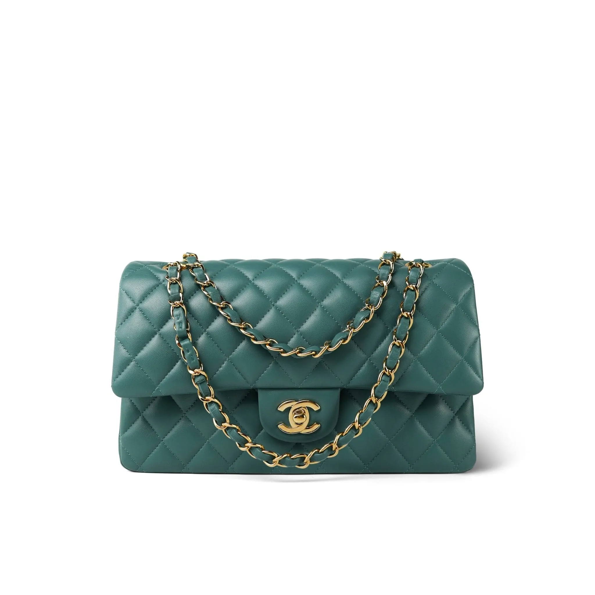 CHANEL Classic 11.12 Handbag Medium Lambskin Gold A01112