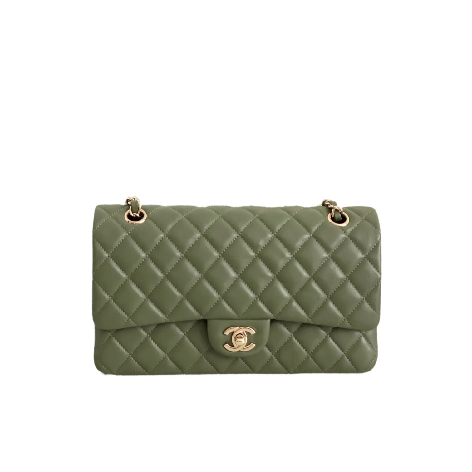 CHANEL Classic 11.12 Handbag Medium Lambskin Gold A01112