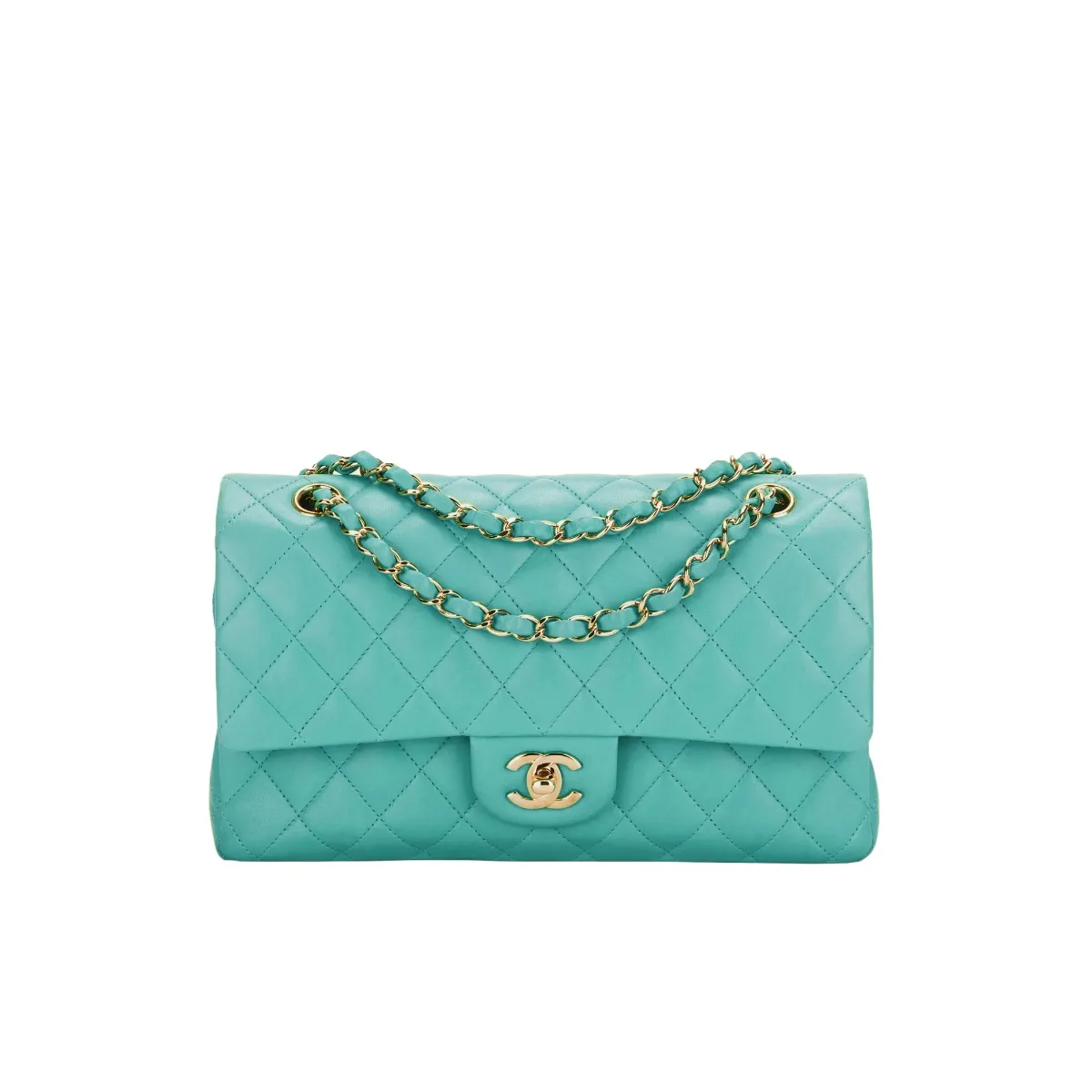 CHANEL Classic 11.12 Handbag Medium Lambskin Gold A01112