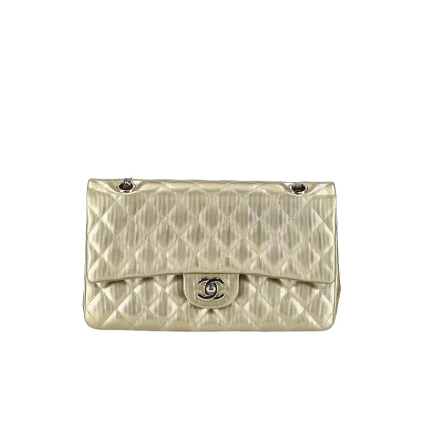 CHANEL Classic 11.12 Handbag Medium Lambskin Silver Hardware A01112