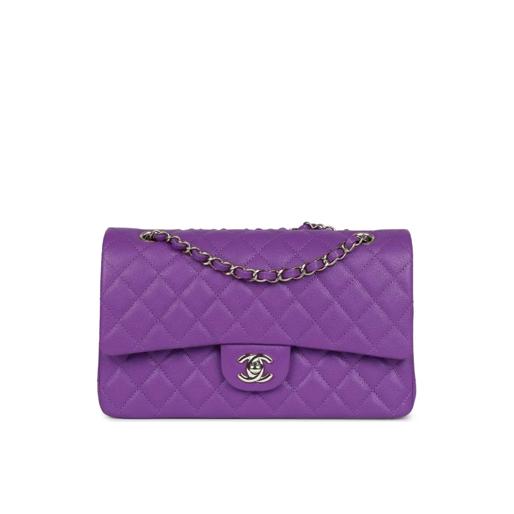 CHANEL Classic Flap Handbag Medium Caviar Gold A01112