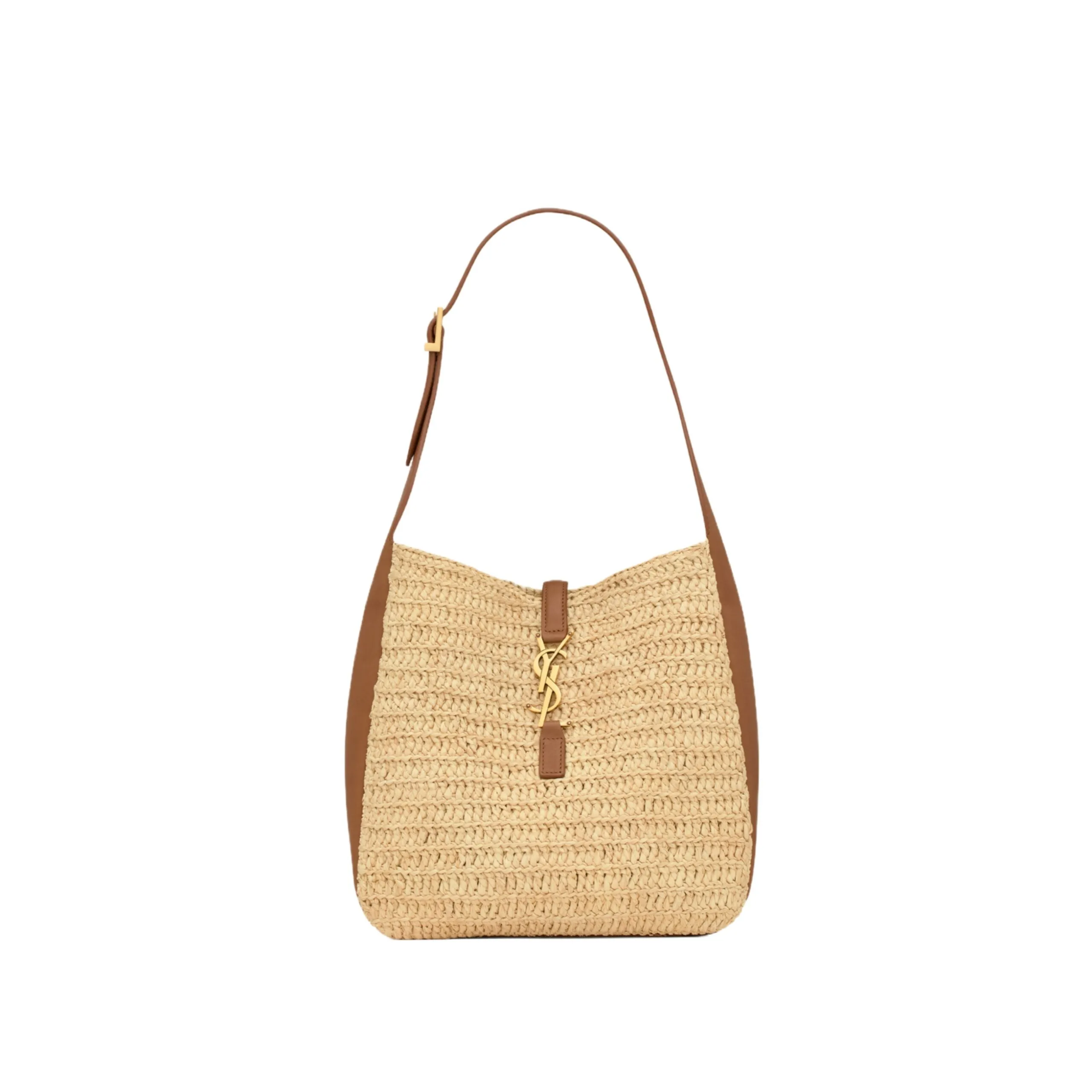 YSL LE 5 à 7 supple small in raffia and leather 823812