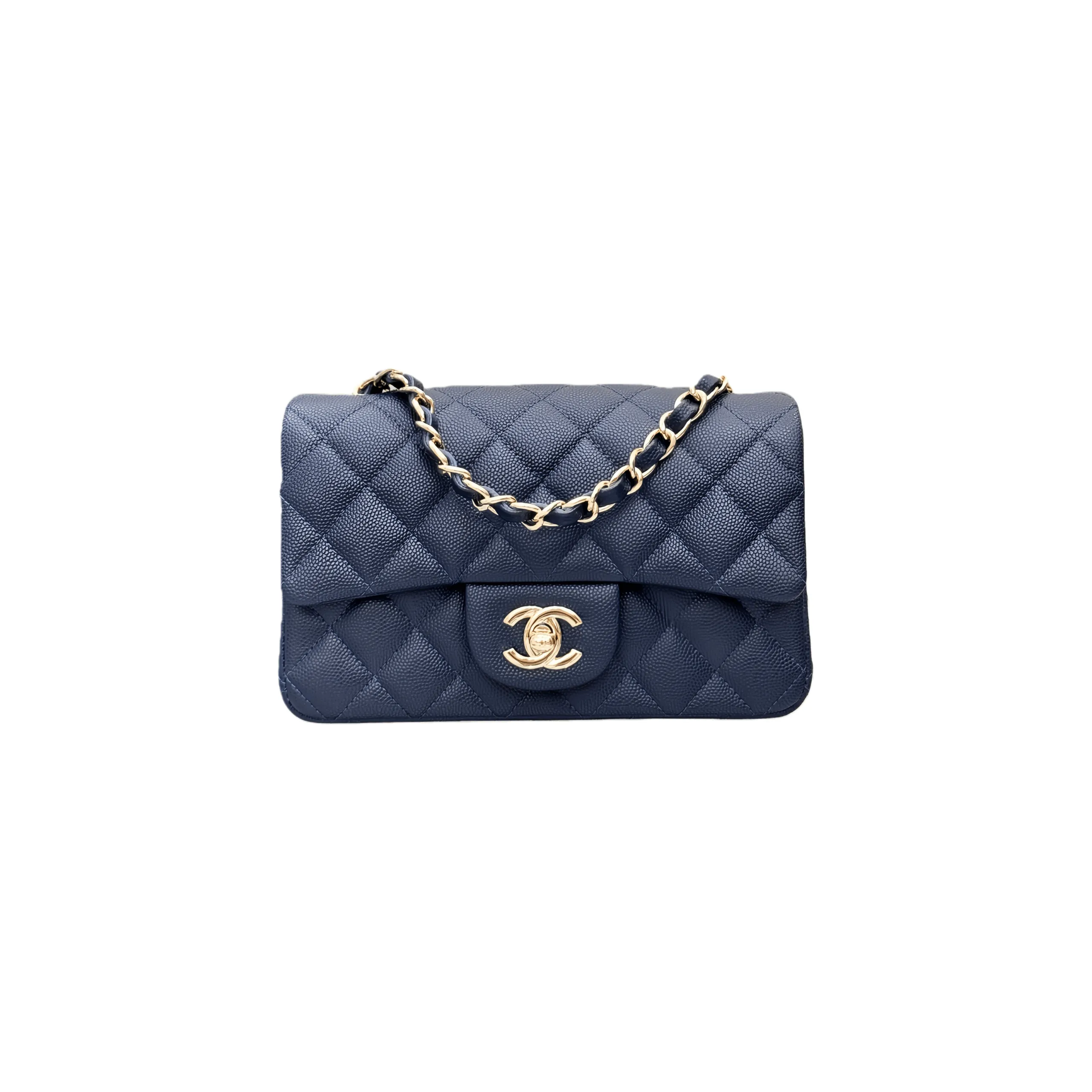 CHANEL Mini Flap Bag Caviar Light Gold A01116
