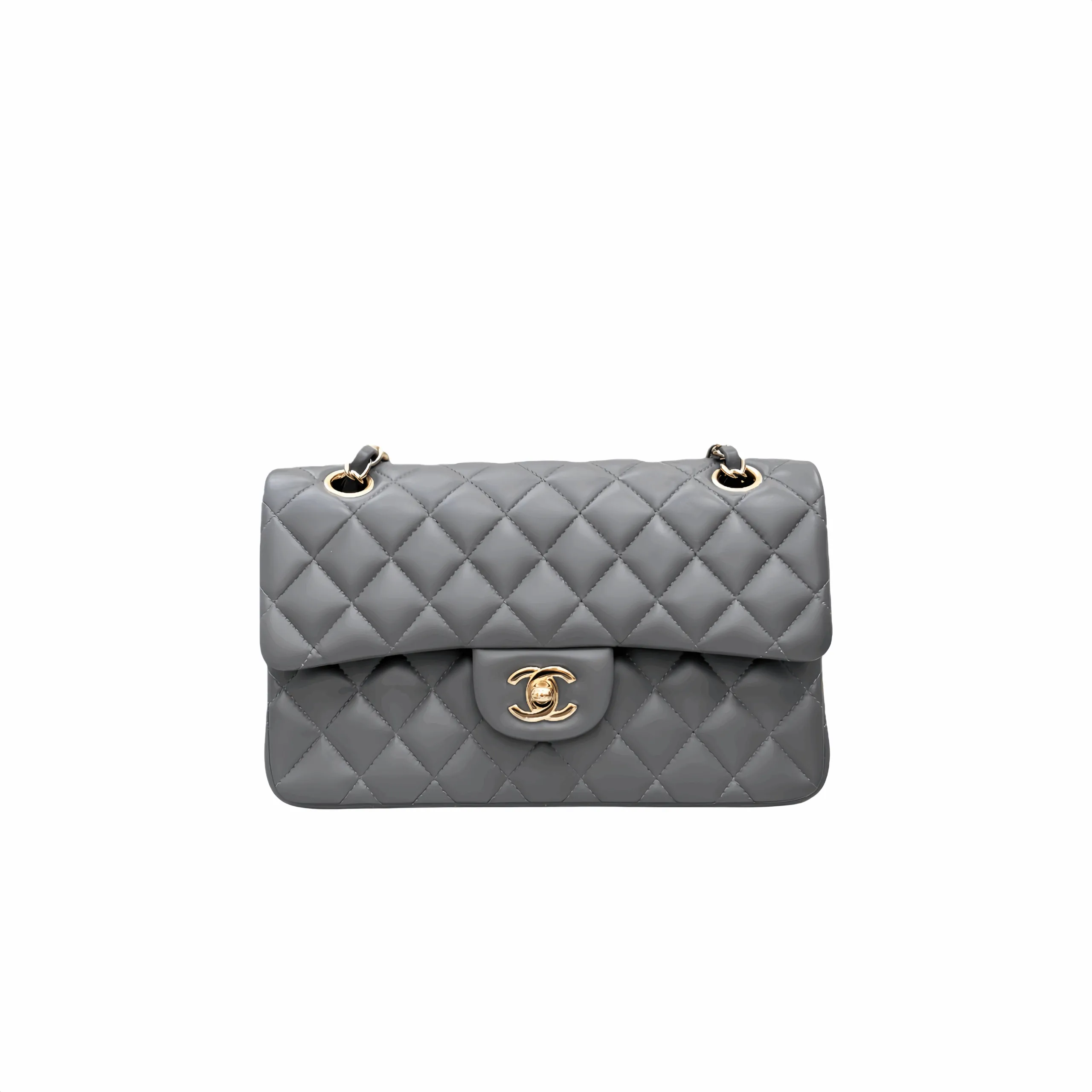 CHANEL Small Classic Flap Handbag Lambskin Gold A01113