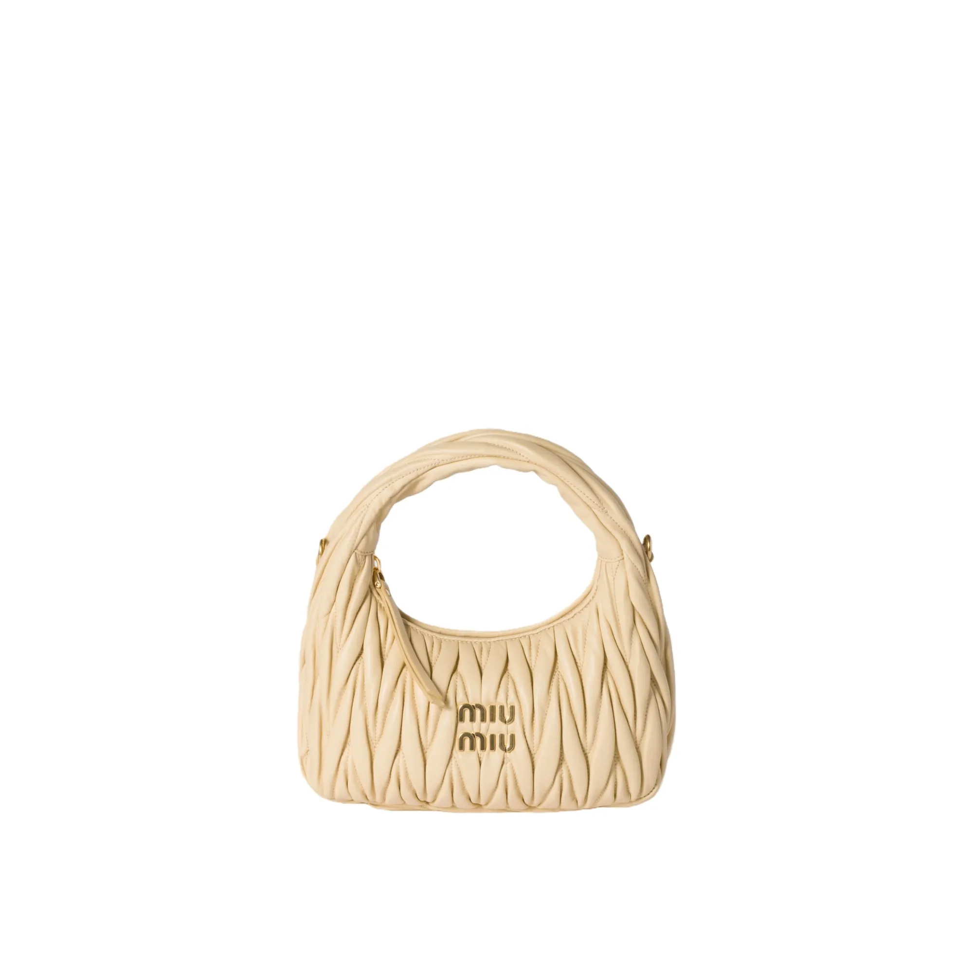 MiuMiu Wander matelass?? nappa leather hobo bag 5BC125