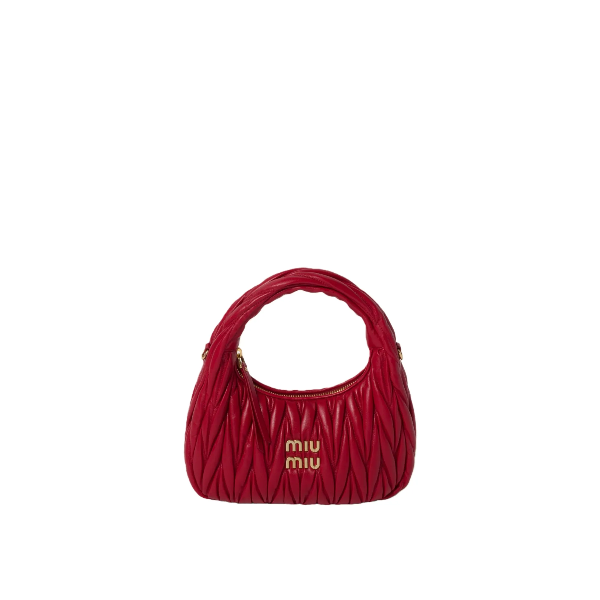 MiuMiu Wander matelass?? nappa leather hobo bag 5BC125