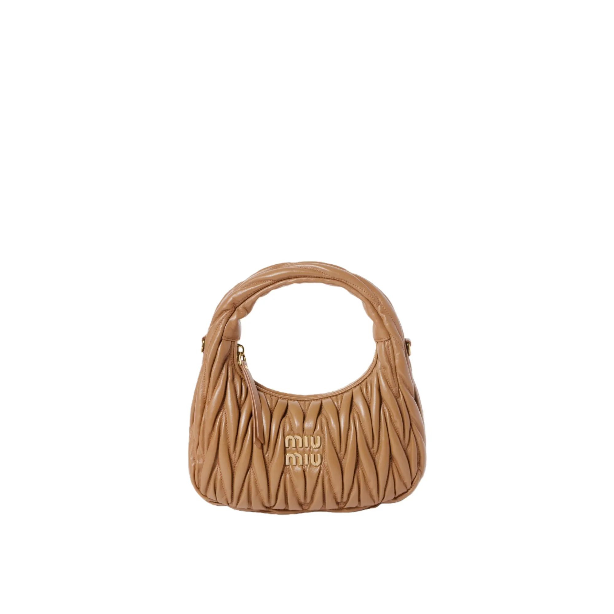 MiuMiu Wander matelass?? nappa leather hobo bag 5BC125