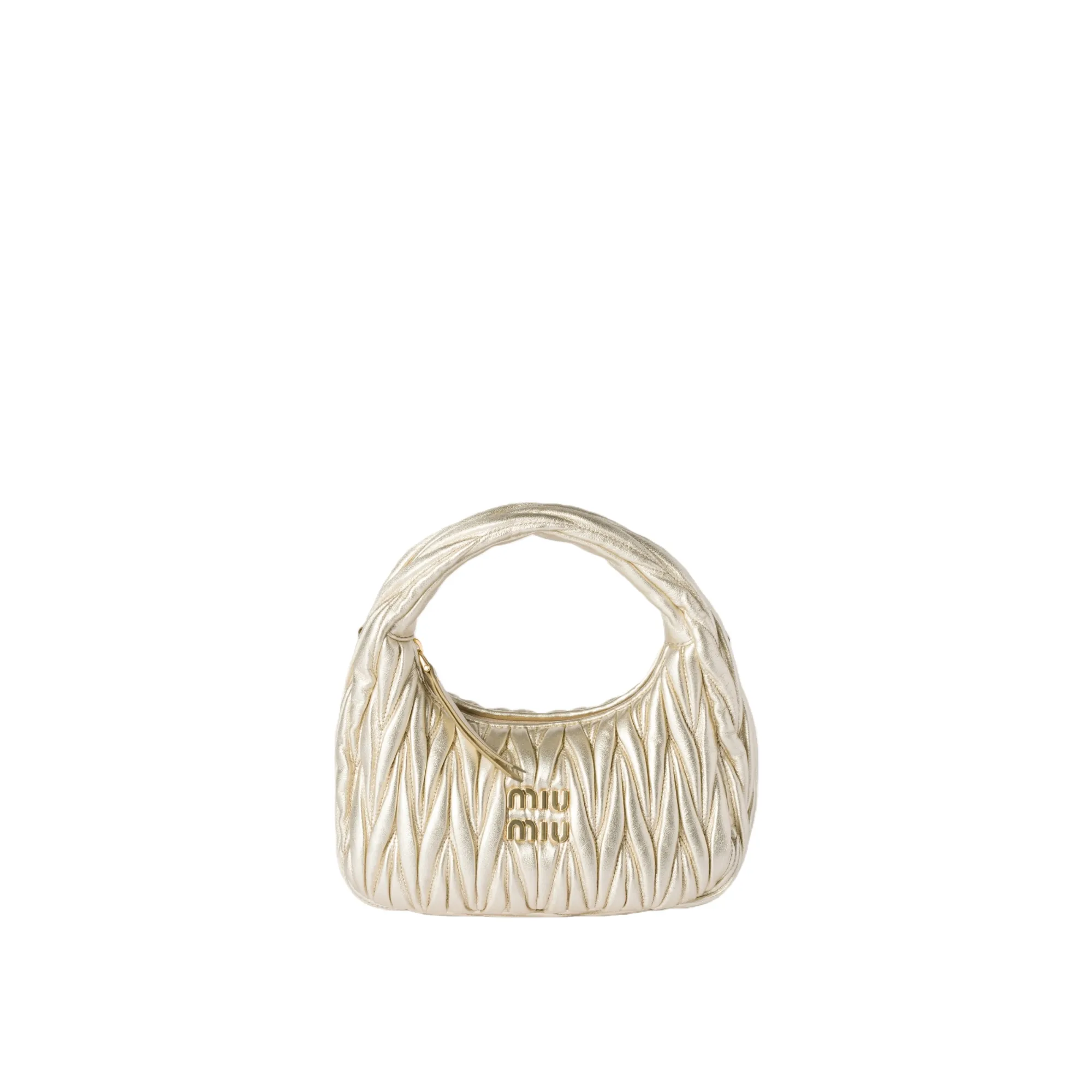 MiuMiu Wander matelass?? nappa leather hobo bag 5BC125
