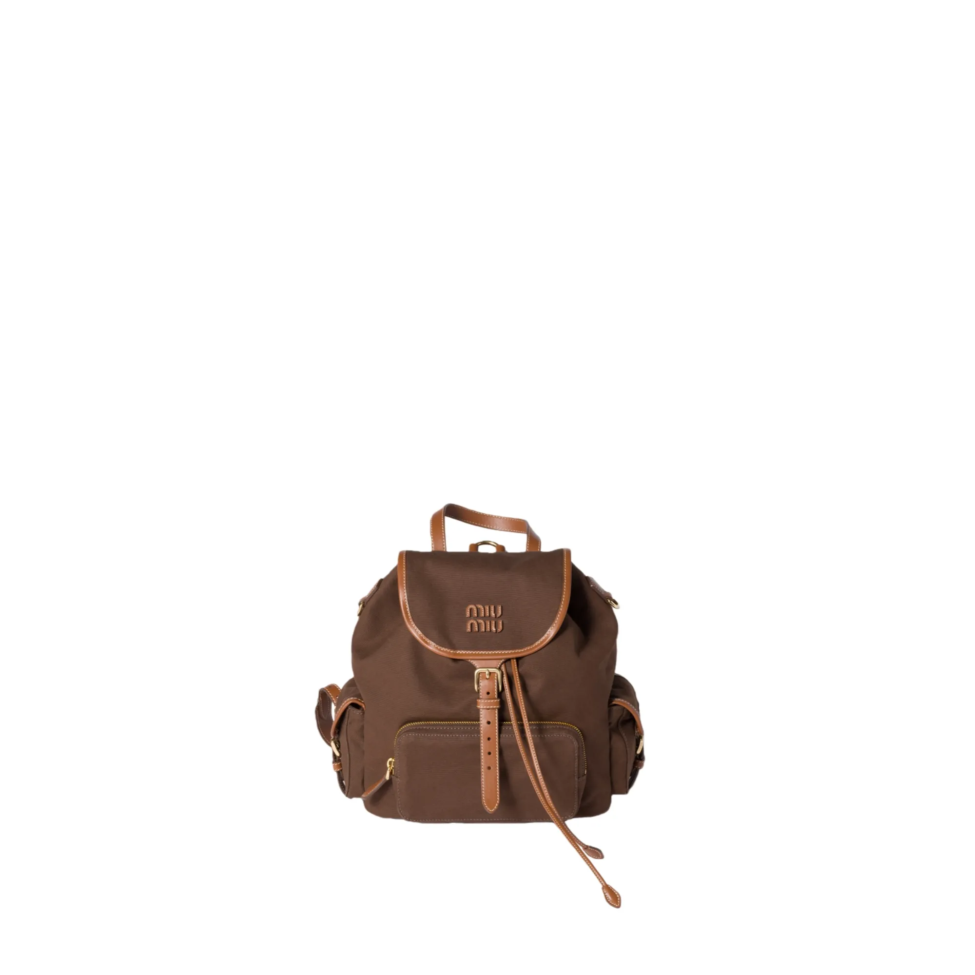 Miumiu Canvas and leather backpack 5BZ042