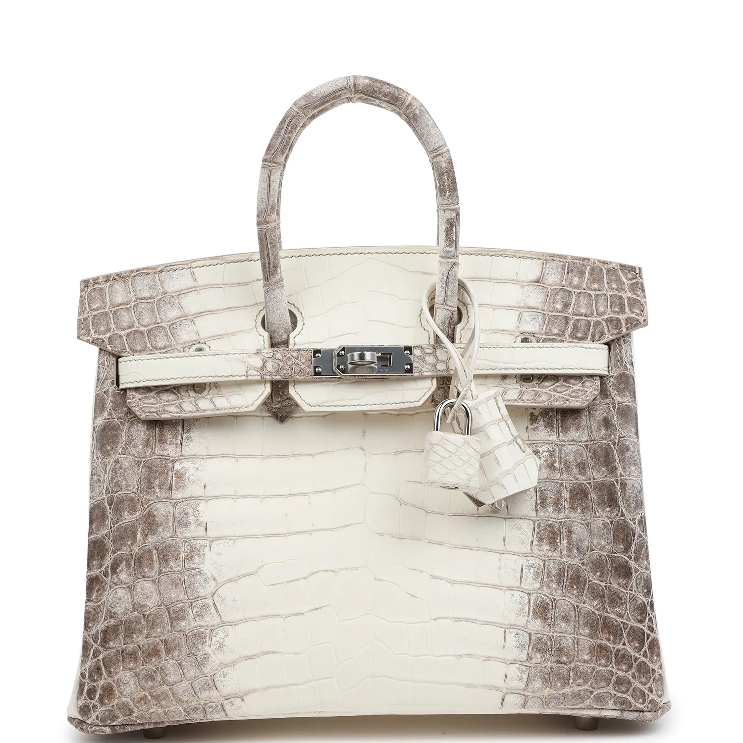 Herm??s Birkin 25 Himalaya Niloticus Crocodile Palladium Hardware