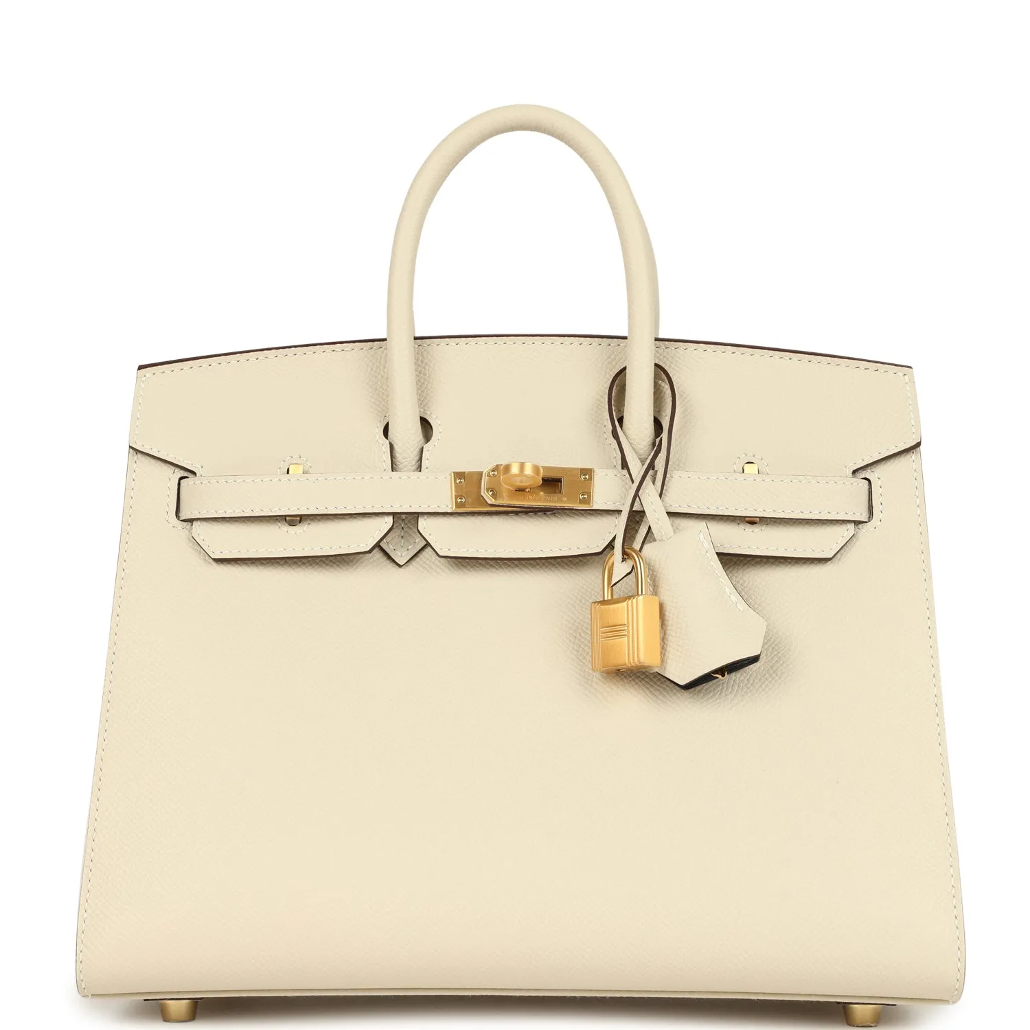 Herm??s Special Order (HSS) Birkin Sellier 25 Craie Verso Epsom Brushed Gold Hardware