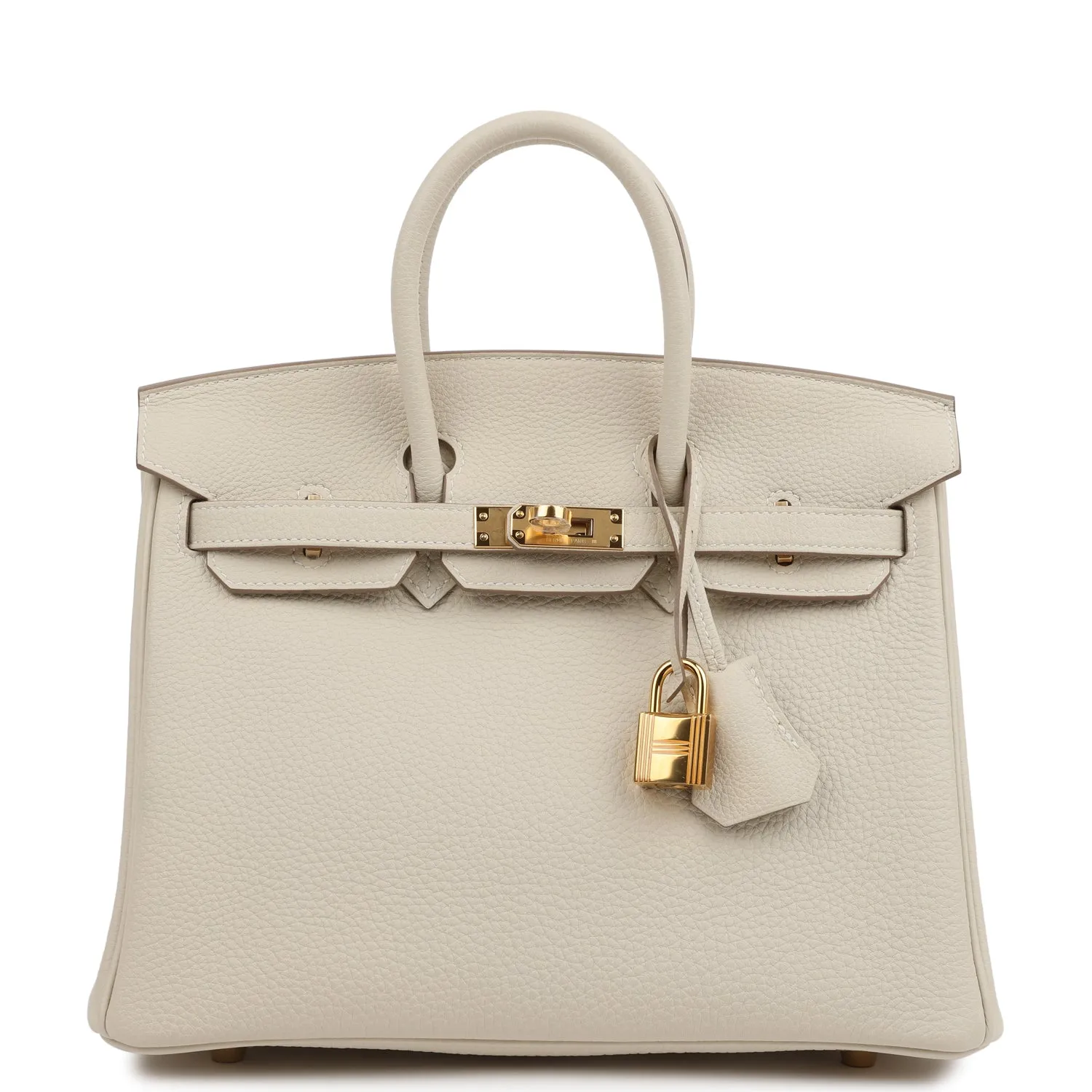Herm??s Birkin 25 Craie Togo Gold Hardware