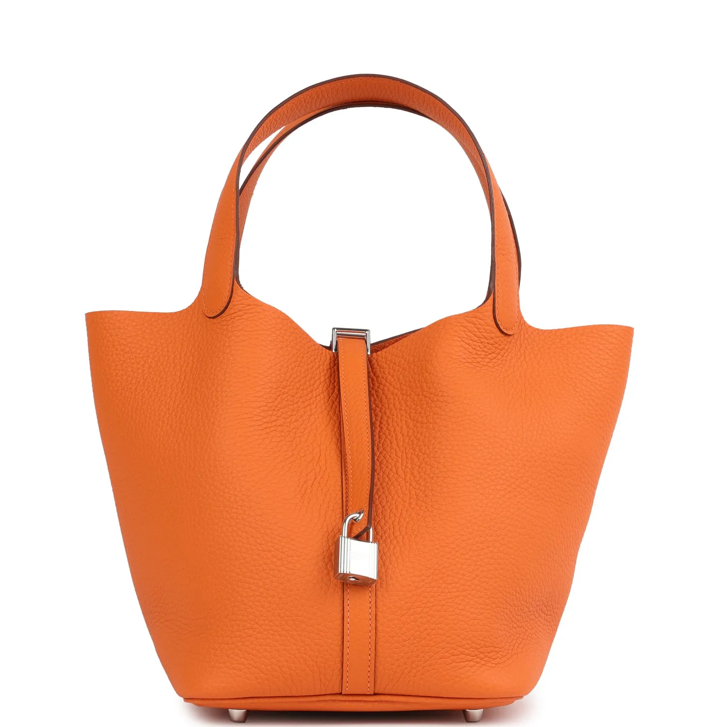 Herm??s Picotin Lock 22 Orange Clemence Palladium Hardware