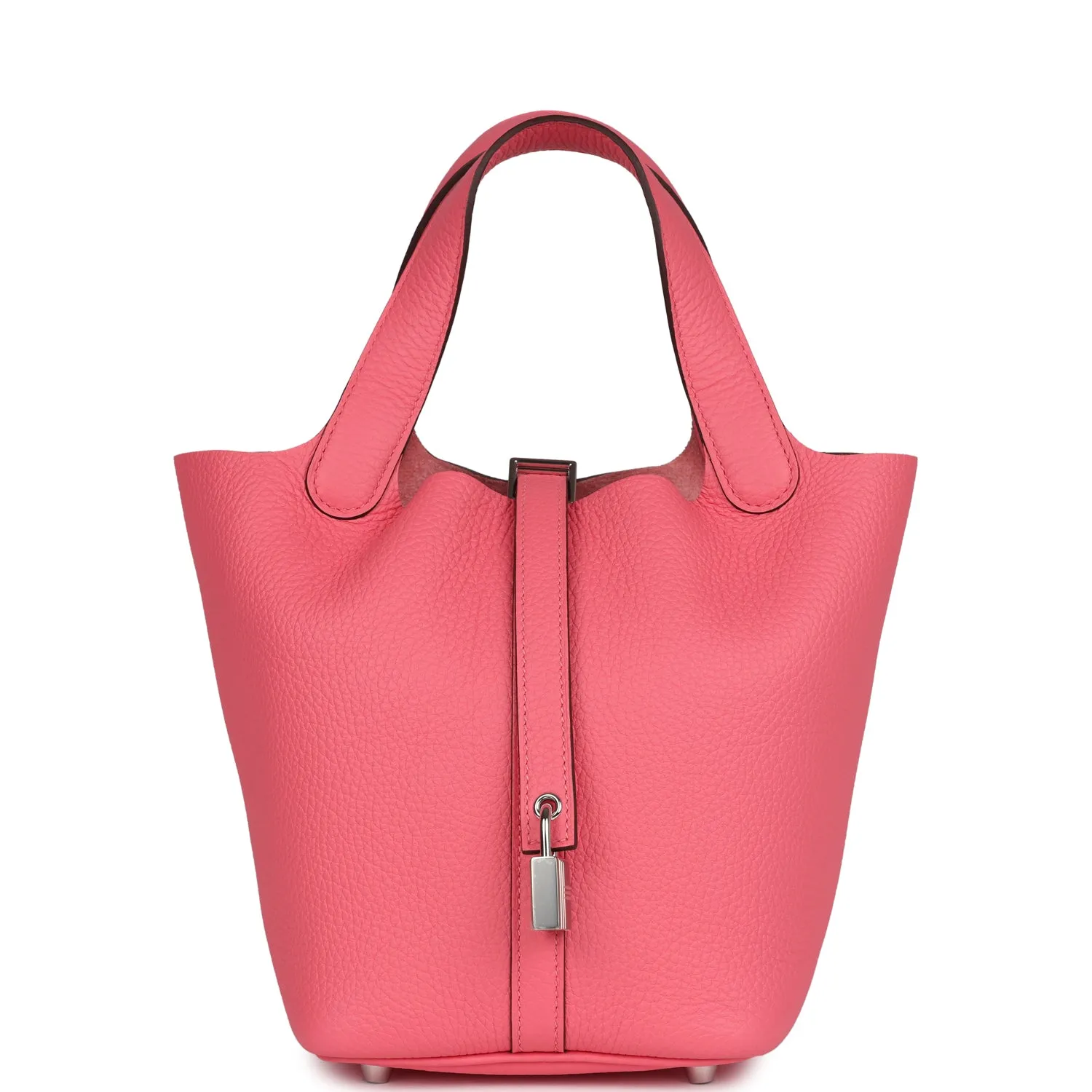 Herm??s Picotin Lock 18 Rose Azalee Clemence Palladium Hardware