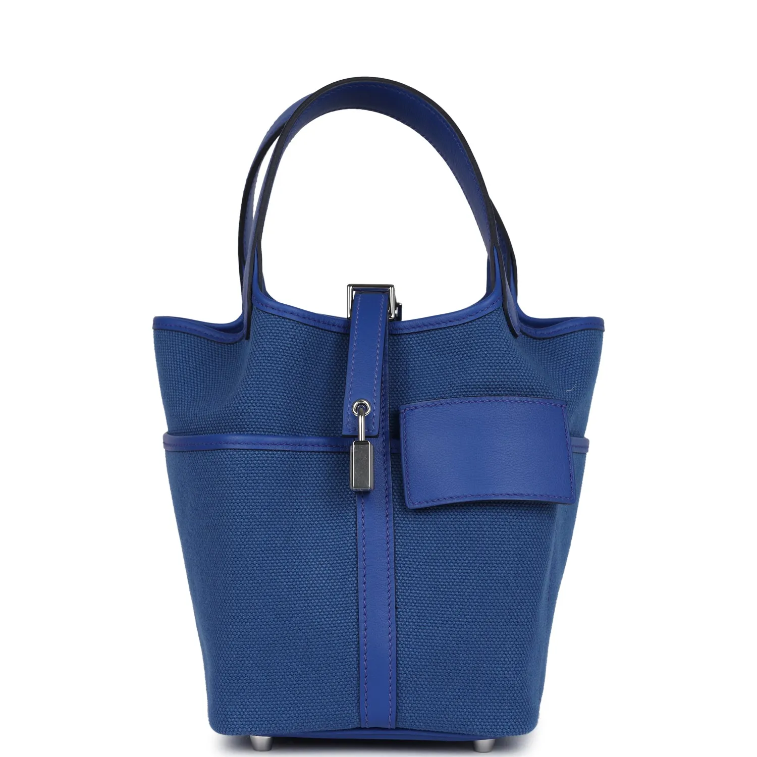 Herm??s Picotin Cargo 18 Bleu Royal Swift and Toile Canvas Palladium Hardware