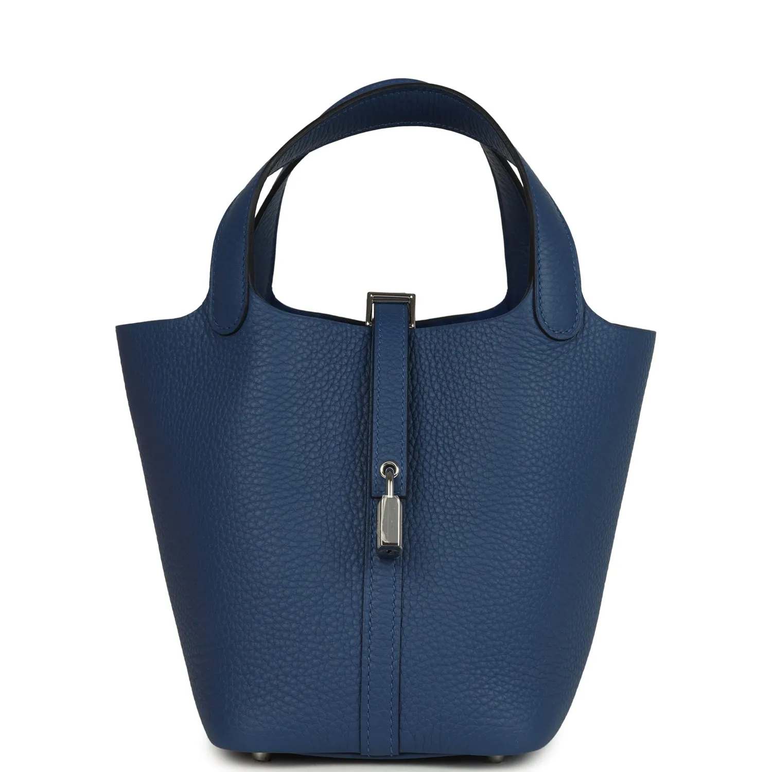 Herm??s Picotin Lock 18 Bleu Tie Clemence Palladium Hardware