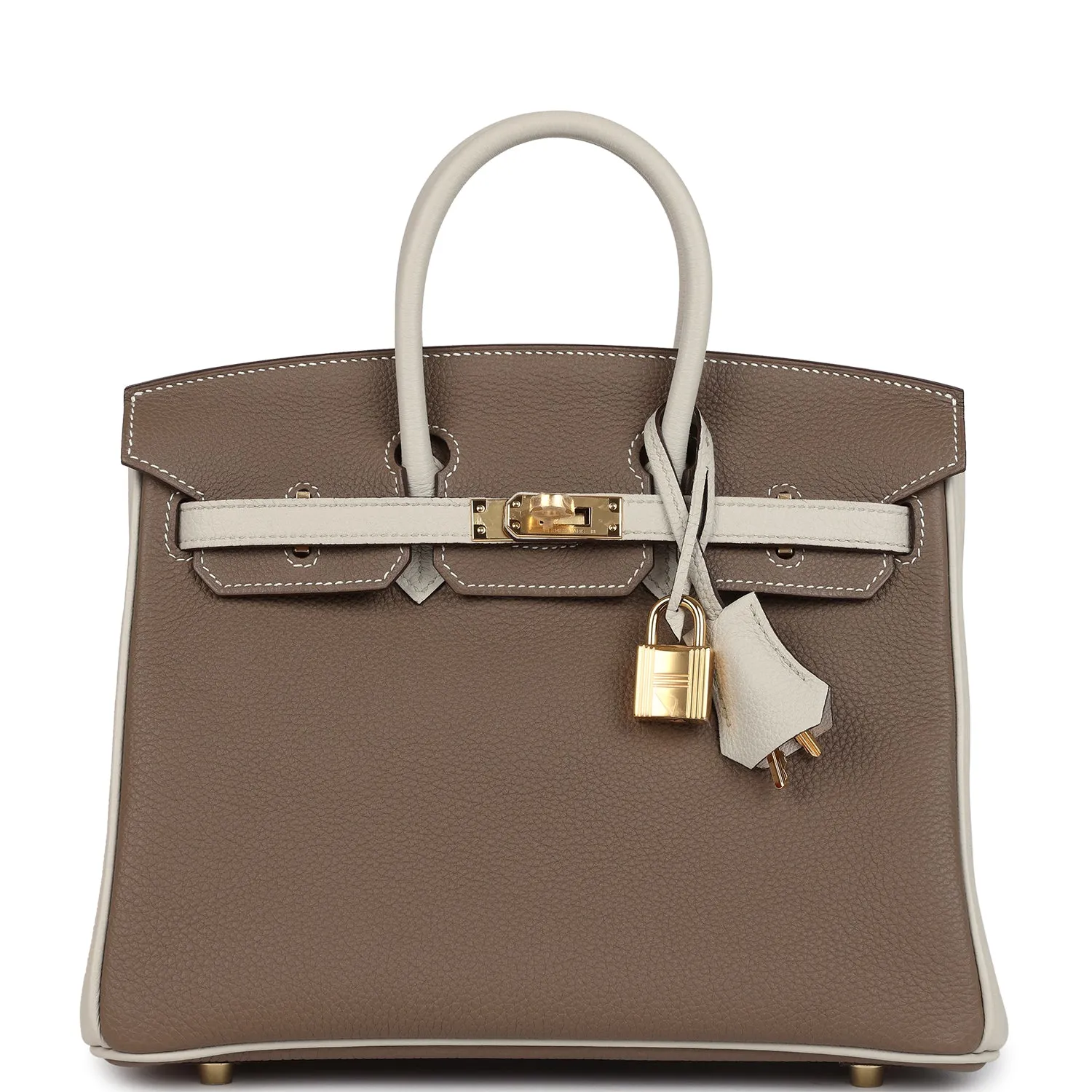 Herm??s Special Order (HSS) Birkin 25 Etoupe and Craie Togo Gold Hardware