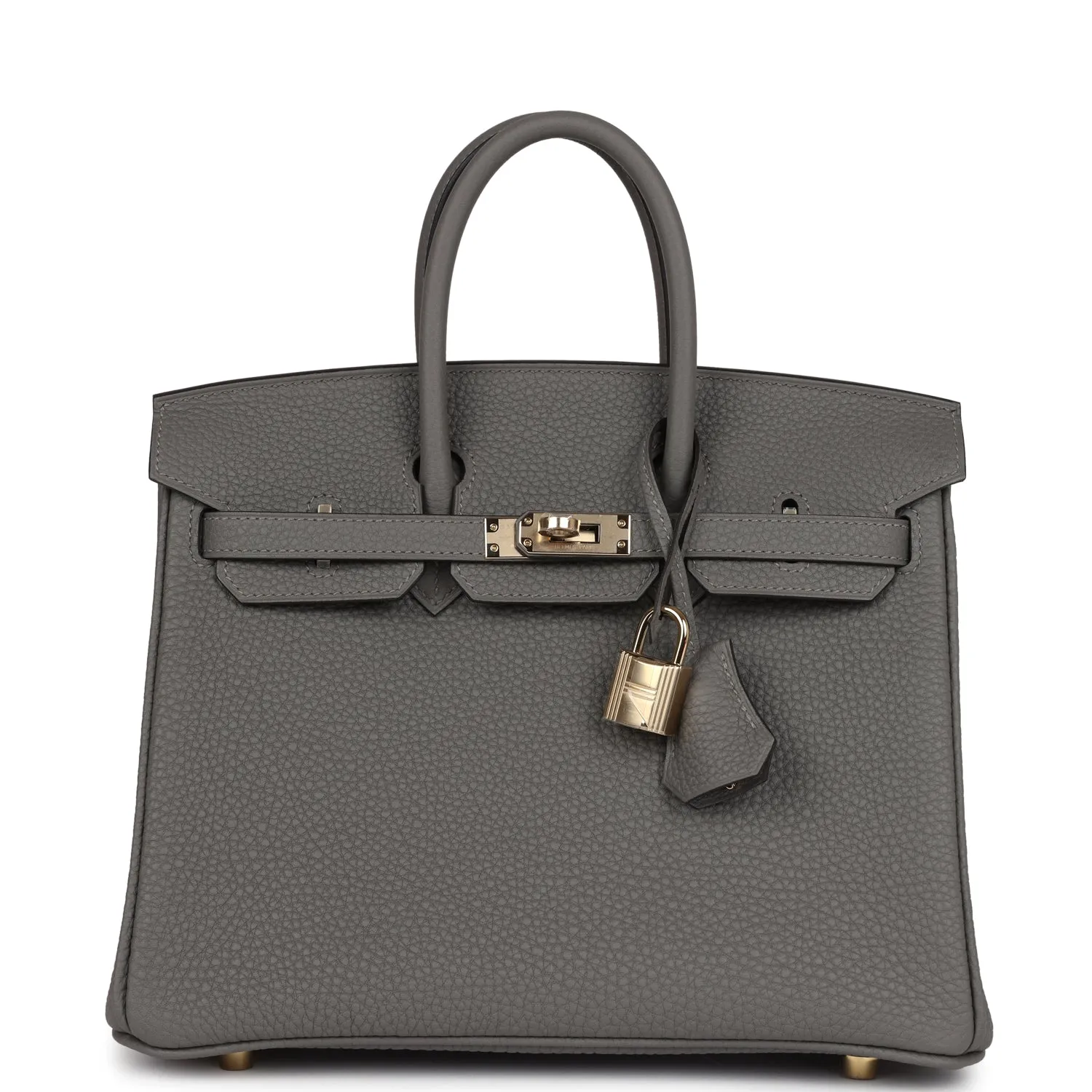 Herm??s Birkin 25 Gris Meyer Togo Permabrass Hardware