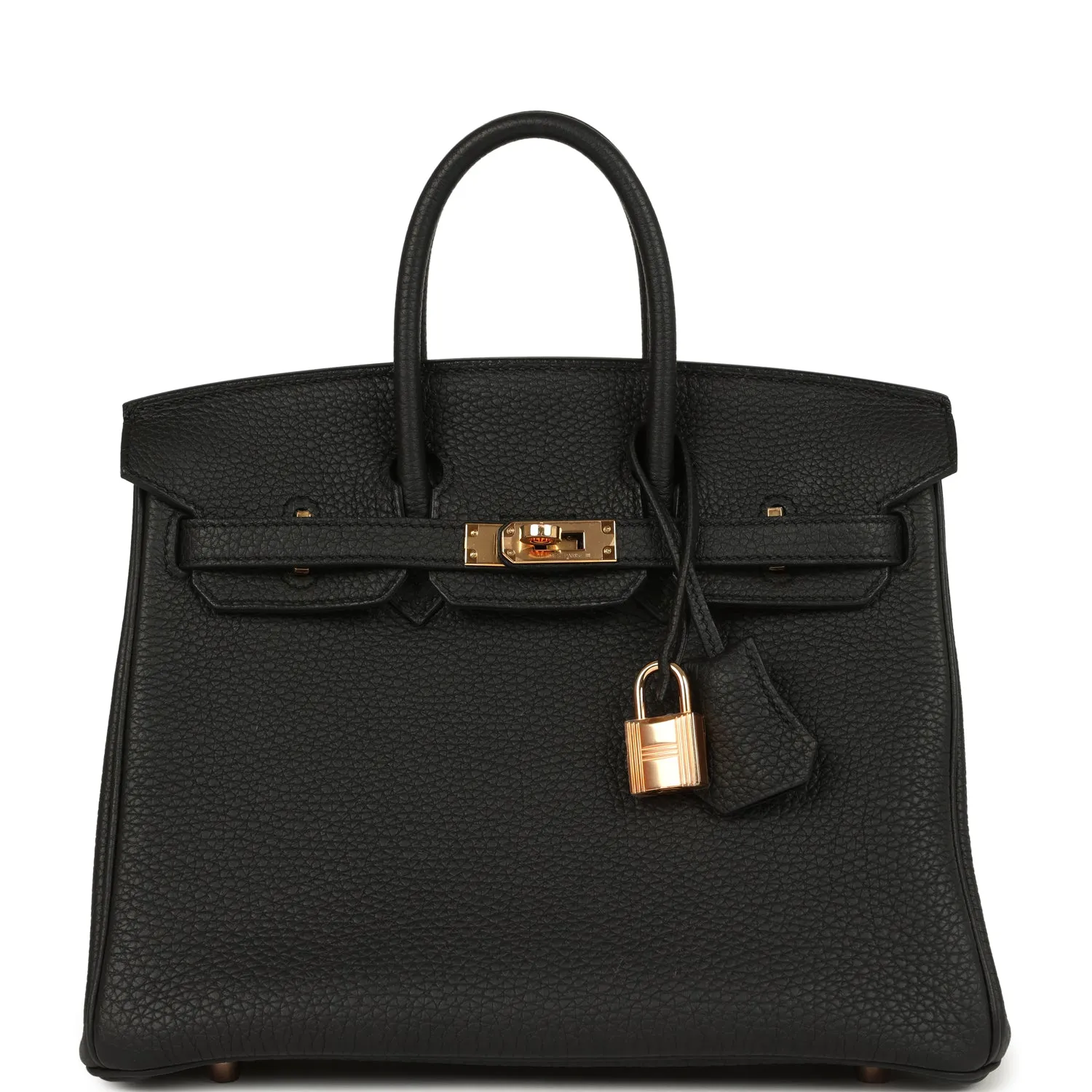 Herm??s Birkin 25 Black Togo Rose Gold Hardware
