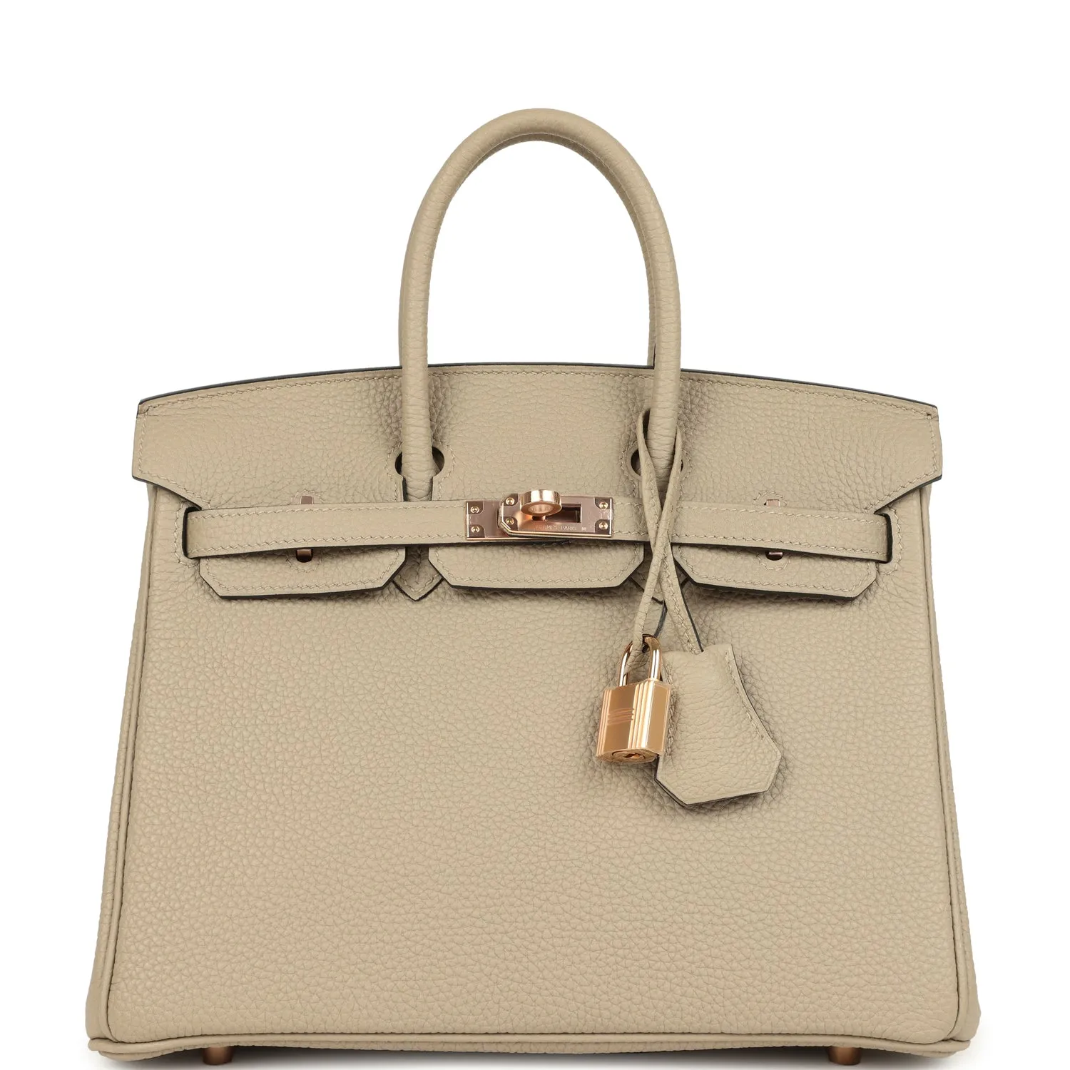 Herm??s Birkin 25 Gris Tourterelle Togo Rose Gold Hardware