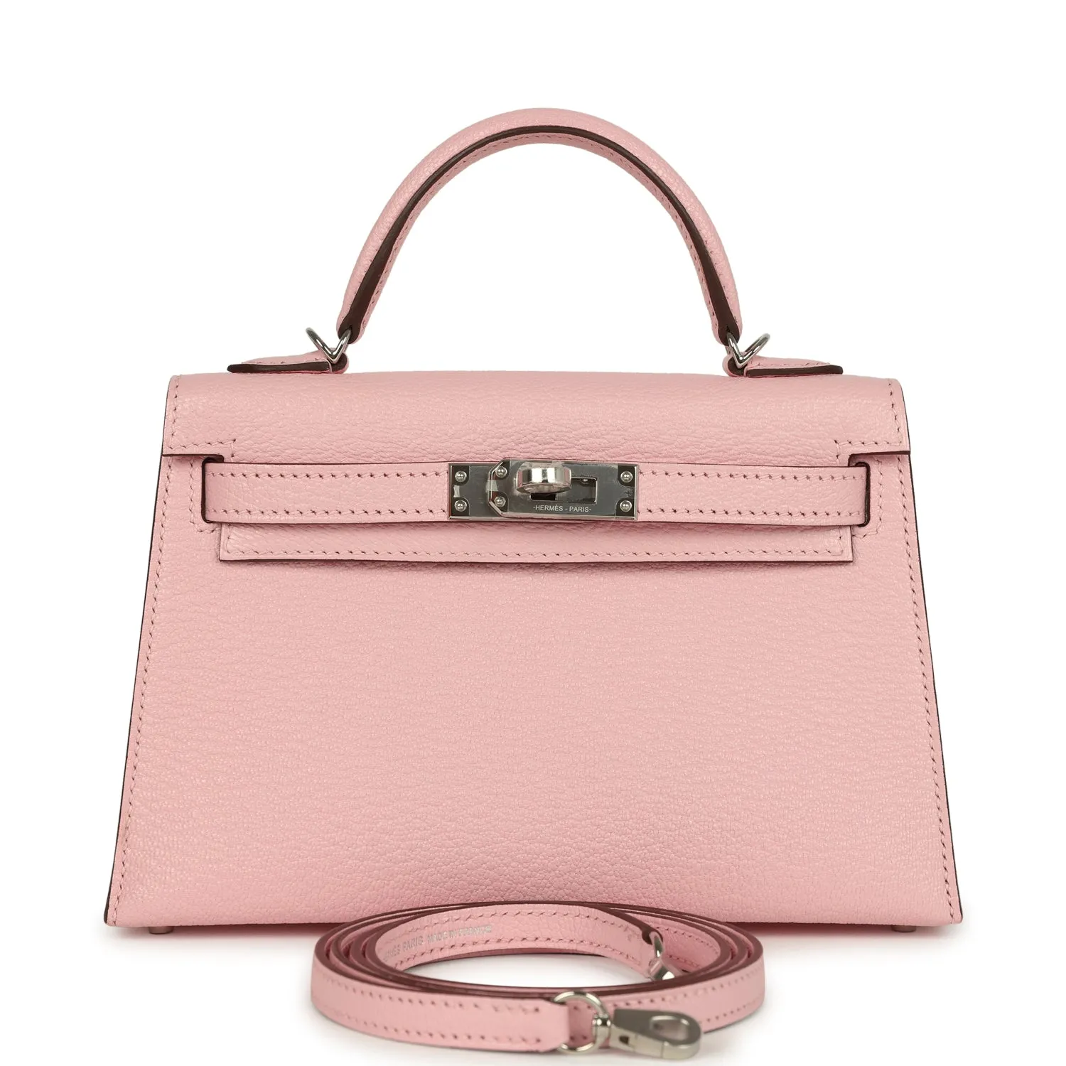 Herm??s Kelly Sellier 20 Rose Sakura Chevre Mysore Palladium Hardware