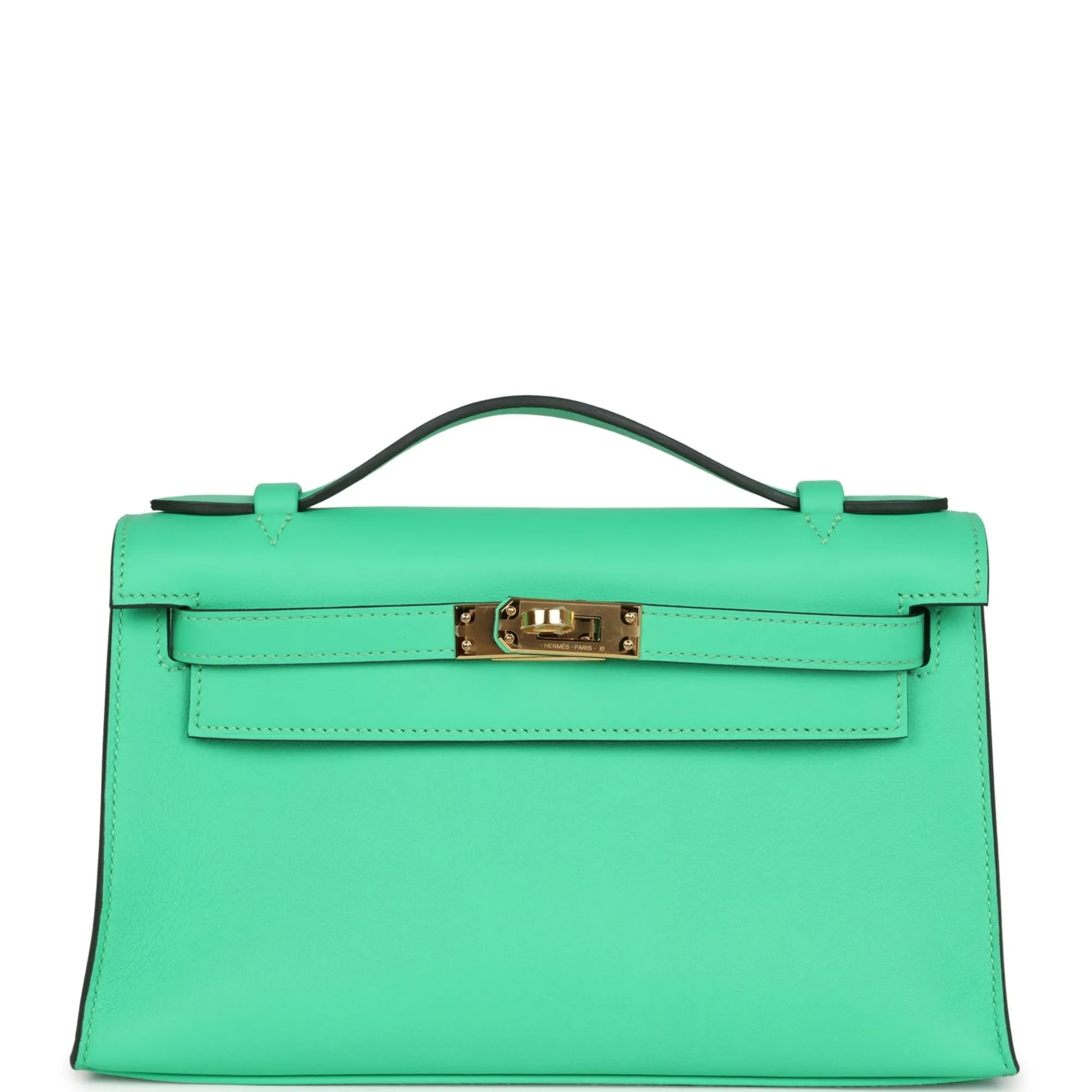 Herm??s Kelly Pochette Vert Comics Swift Gold Hardware