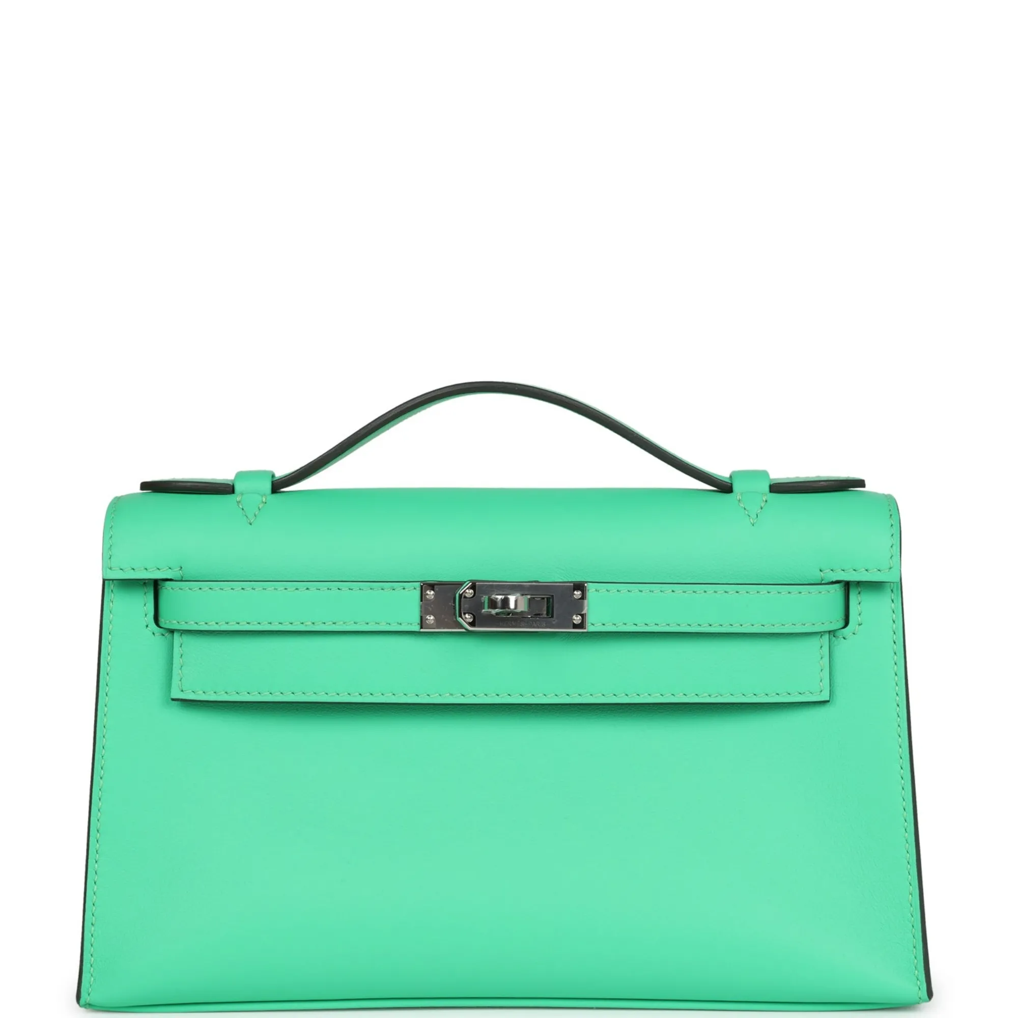 Herm??s Kelly Pochette Vert Comics Swift Palladium Hardware