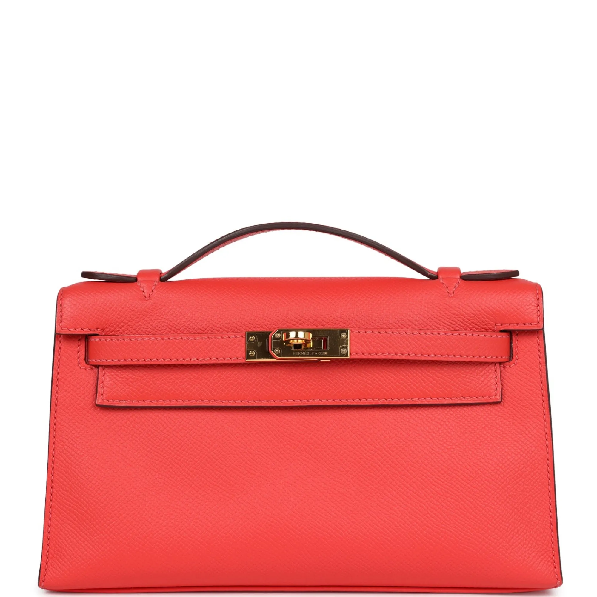 Herm??s Kelly Pochette Rose Jaipur Epsom Gold Hardware