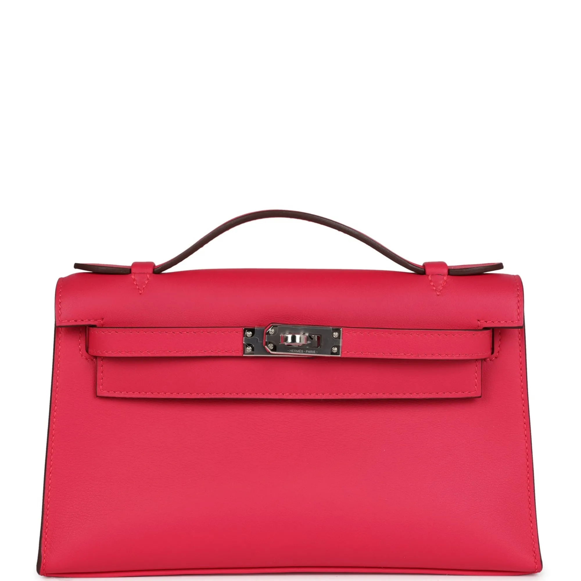 Herm??s Kelly Pochette Rose Extreme Swift Palladium Hardware