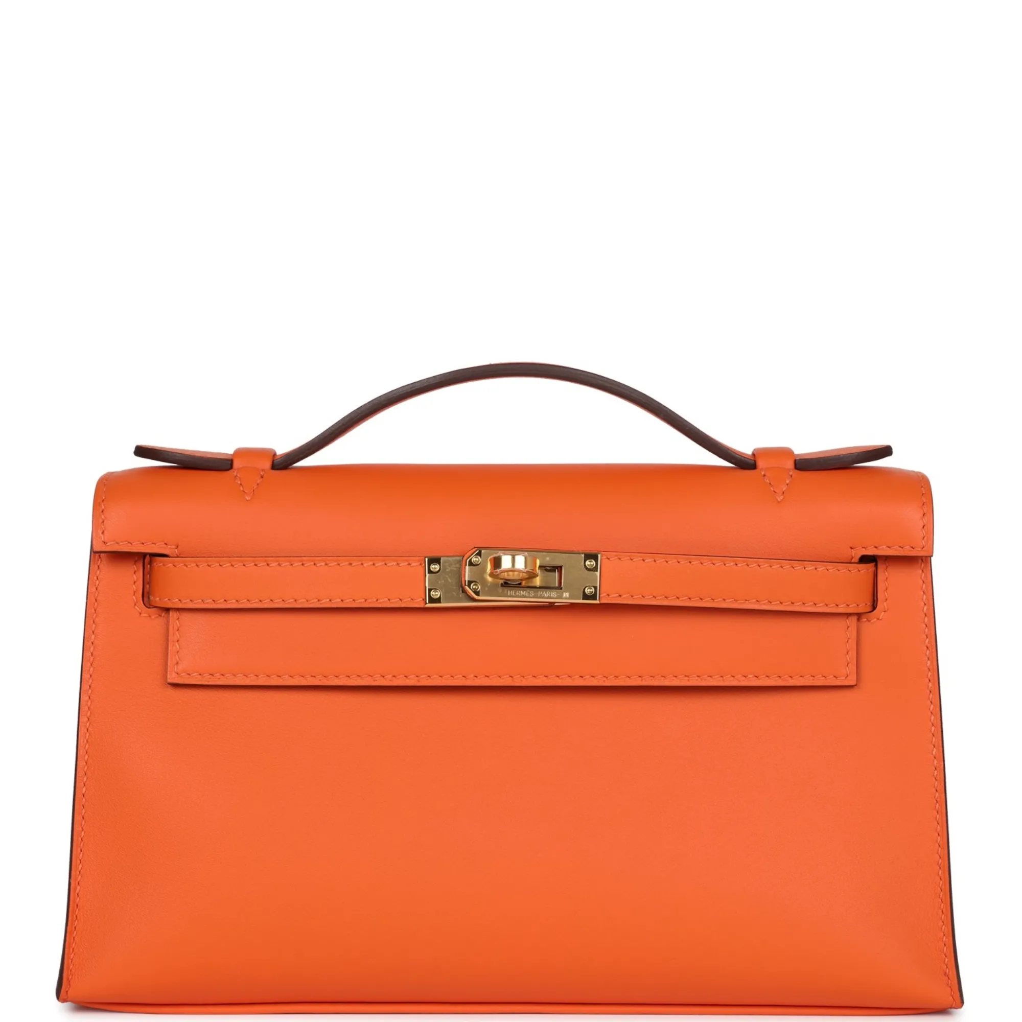 Herm??s Special Order (HSS) Kelly Pochette Orange Verso Swift Gold Hardware