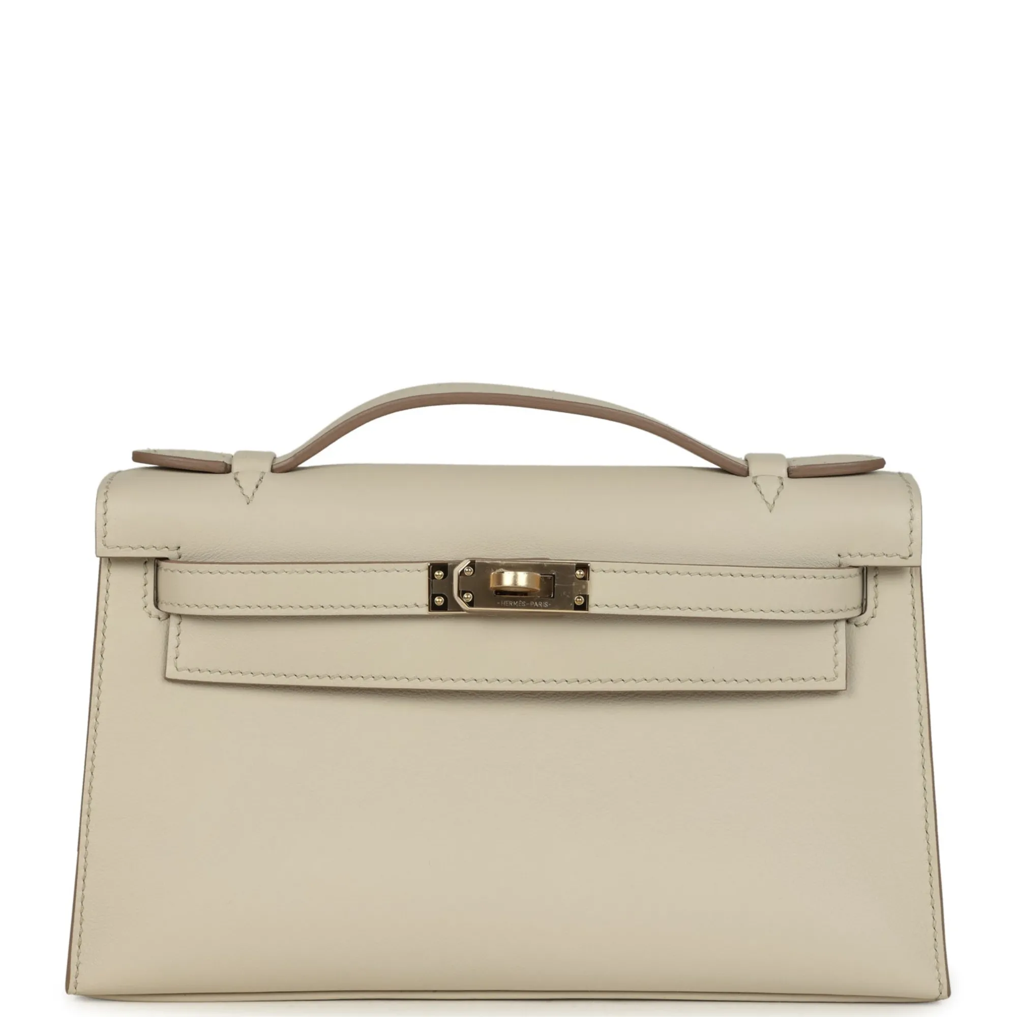Herm??s Special Order (HSS) Kelly Pochette Beton Verso Swift Permabrass Hardware