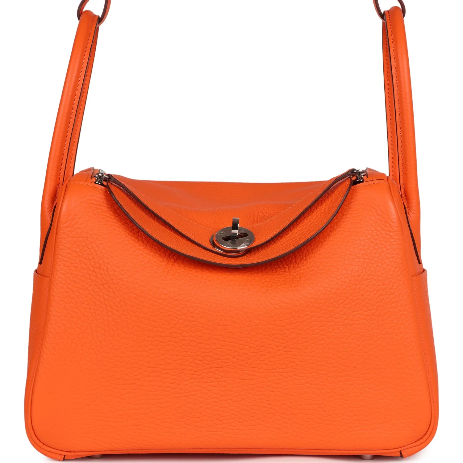 Herm??s Lindy 26 Orange Minium Clemence Palladium Hardware